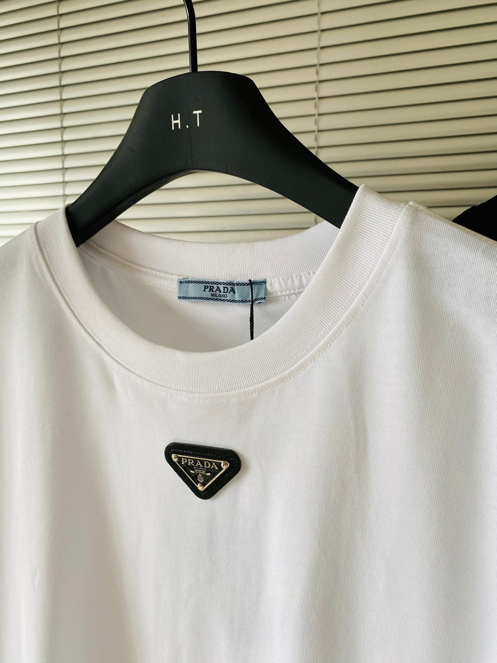 Prada Metal Triangle Logo Cotton Tank Top