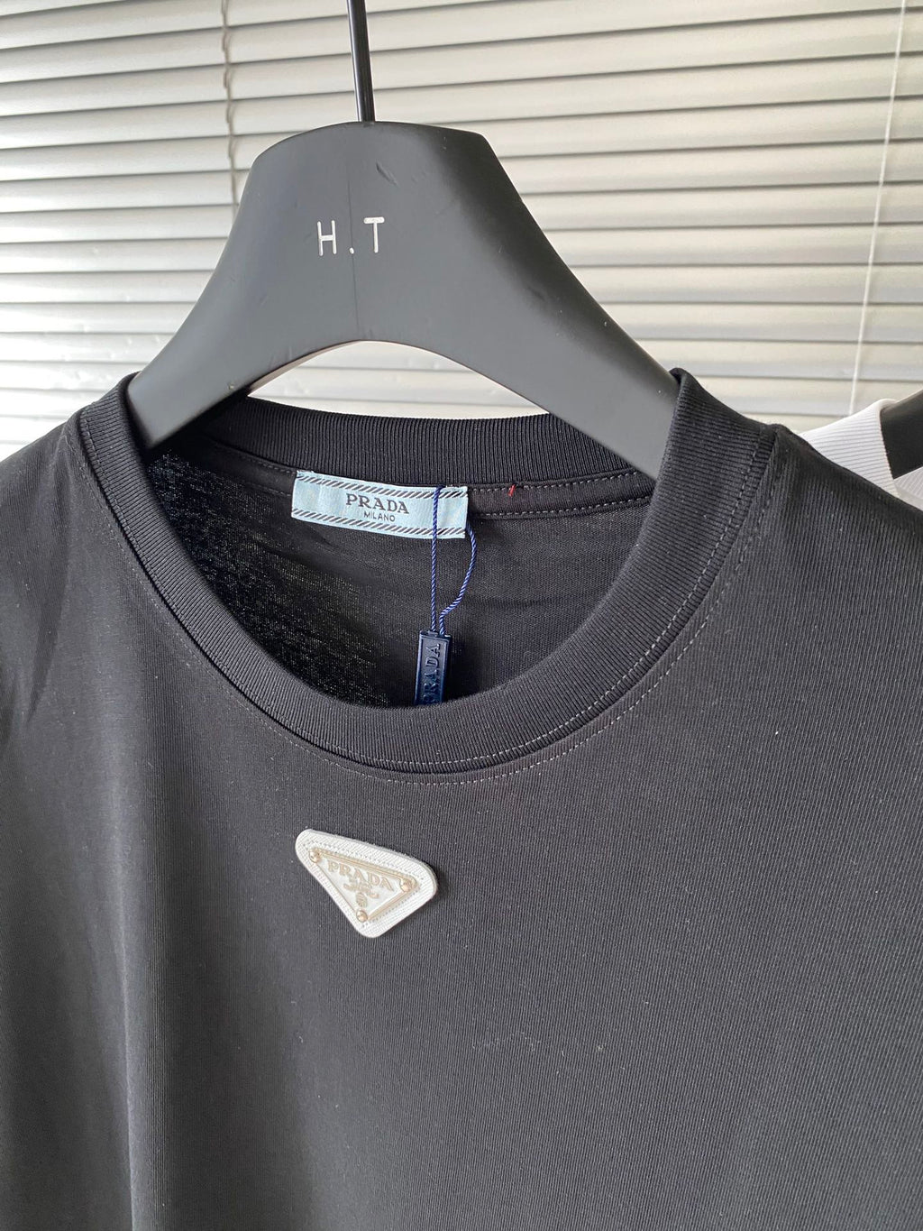Prada Metal Triangle Logo Cotton Tank Top