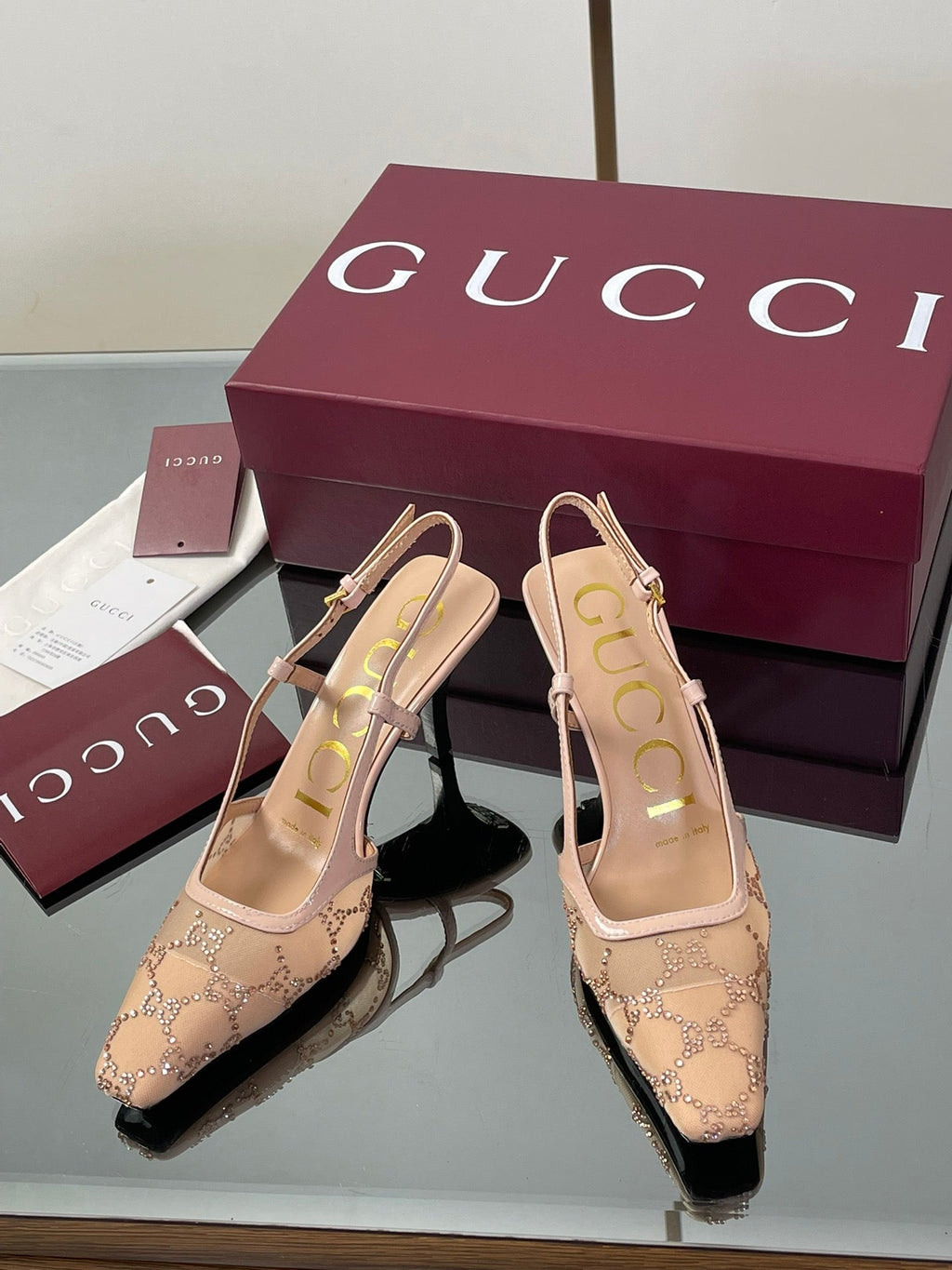 Gucci Cosmogonie GG Crystal Slingback Sandals – 2025 Early Autumn Collection