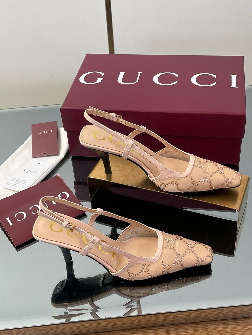 Gucci Cosmogonie GG Crystal Slingback Sandals – 2025 Early Autumn Collection