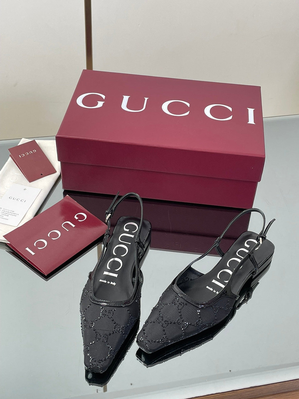 Gucci Cosmogonie GG Crystal Slingback Sandals – 2025 Early Autumn Collection