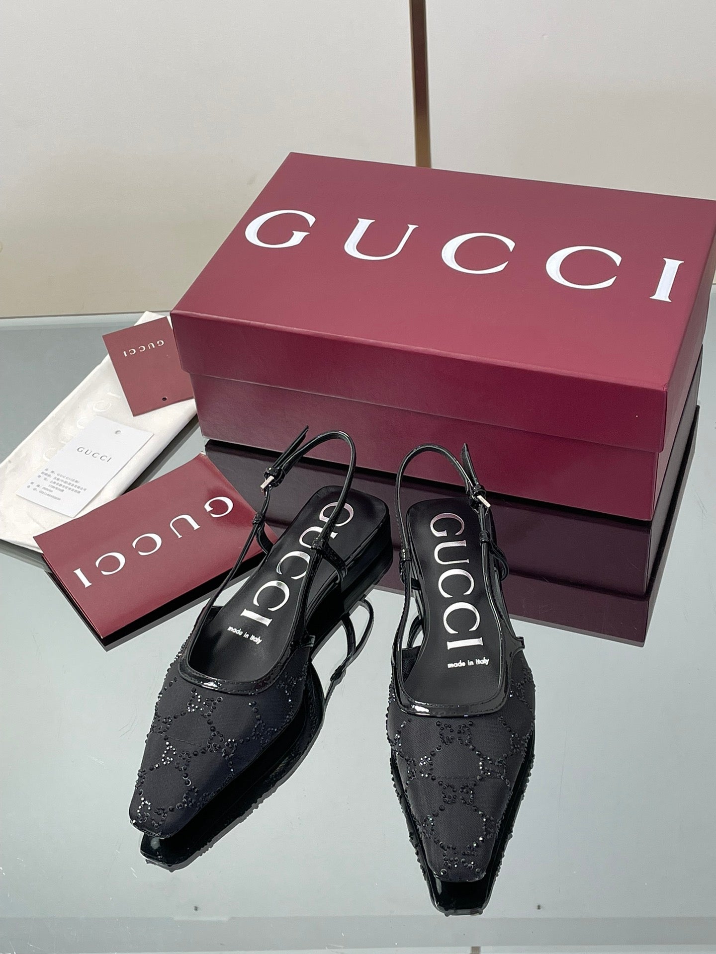Gucci Cosmogonie GG Crystal Slingback Sandals – 2025 Early Autumn Collection