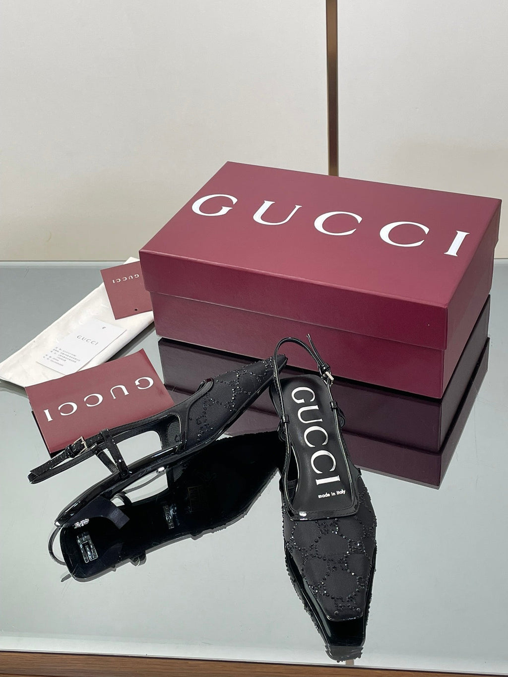 Gucci Cosmogonie GG Crystal Slingback Sandals – 2025 Early Autumn Collection