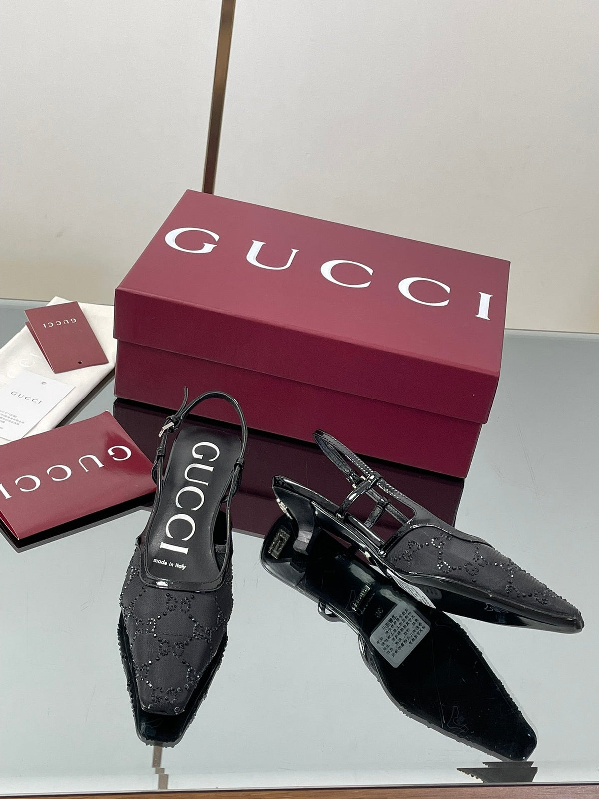 Gucci Cosmogonie GG Crystal Slingback Sandals – 2025 Early Autumn Collection