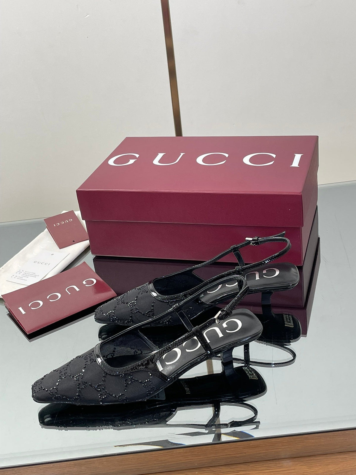 Gucci Cosmogonie GG Crystal Slingback Sandals – 2025 Early Autumn Collection
