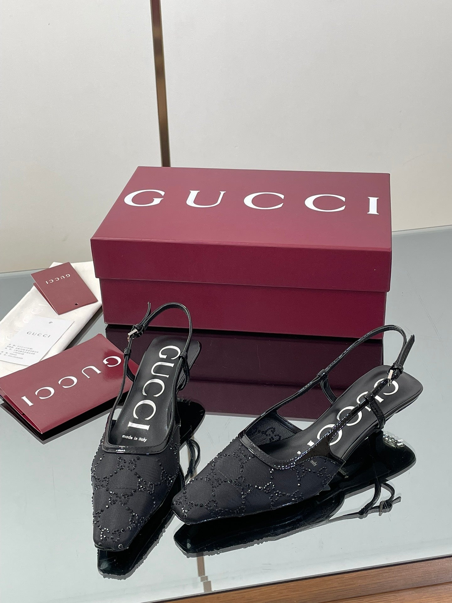 Gucci Cosmogonie GG Crystal Slingback Sandals – 2025 Early Autumn Collection