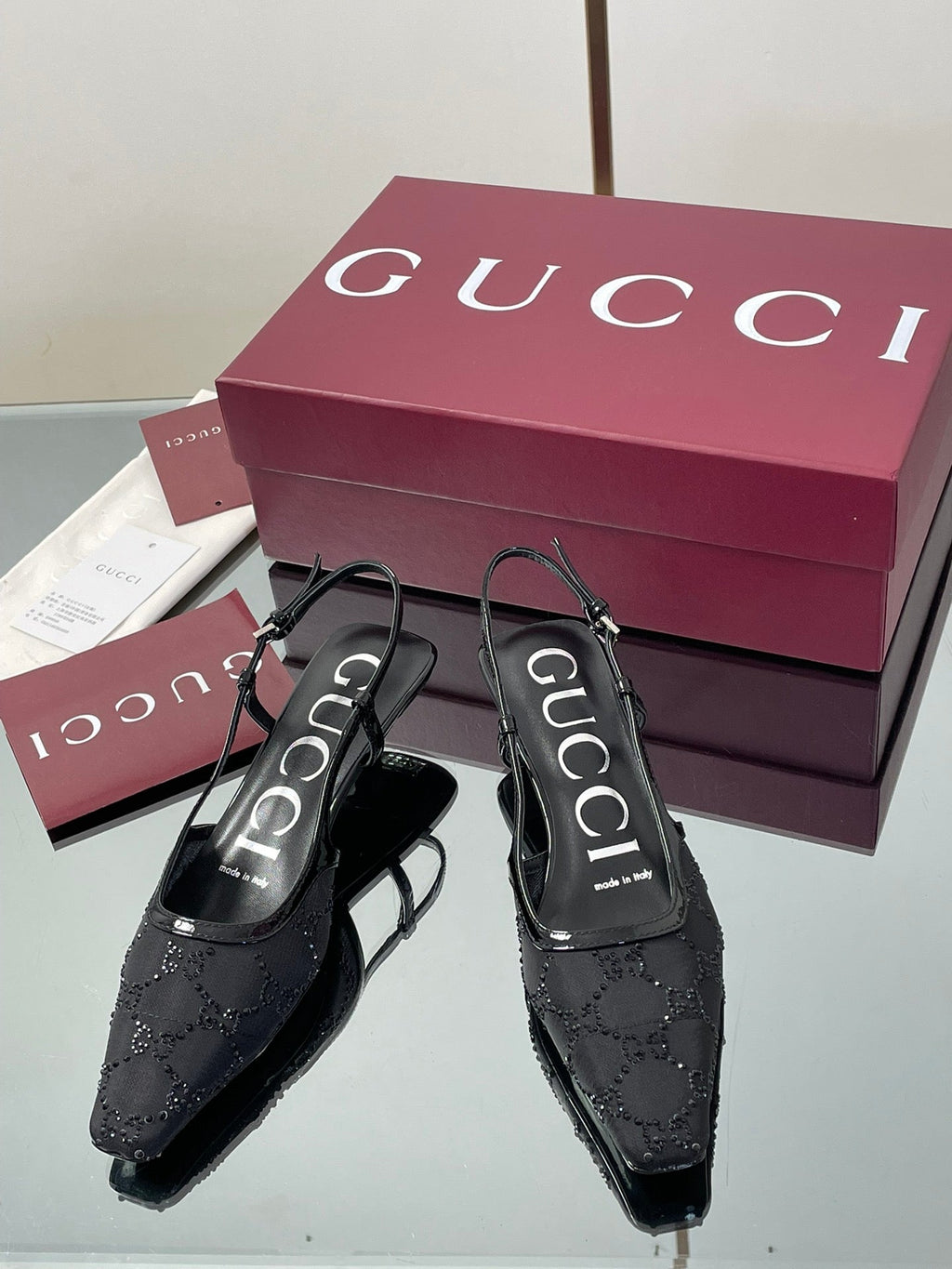 Gucci Cosmogonie GG Crystal Slingback Sandals – 2025 Early Autumn Collection
