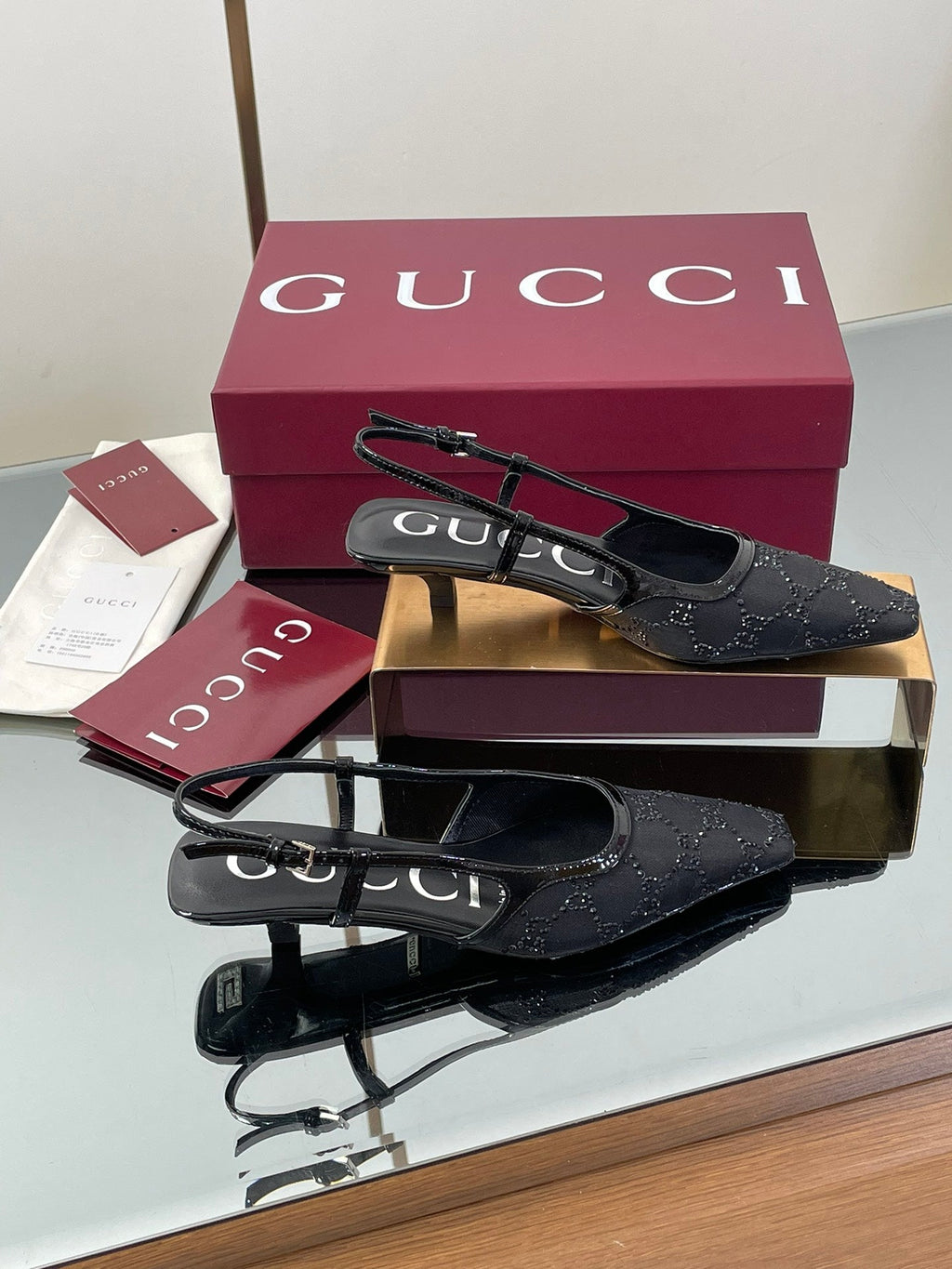 Gucci Cosmogonie GG Crystal Slingback Sandals – 2025 Early Autumn Collection