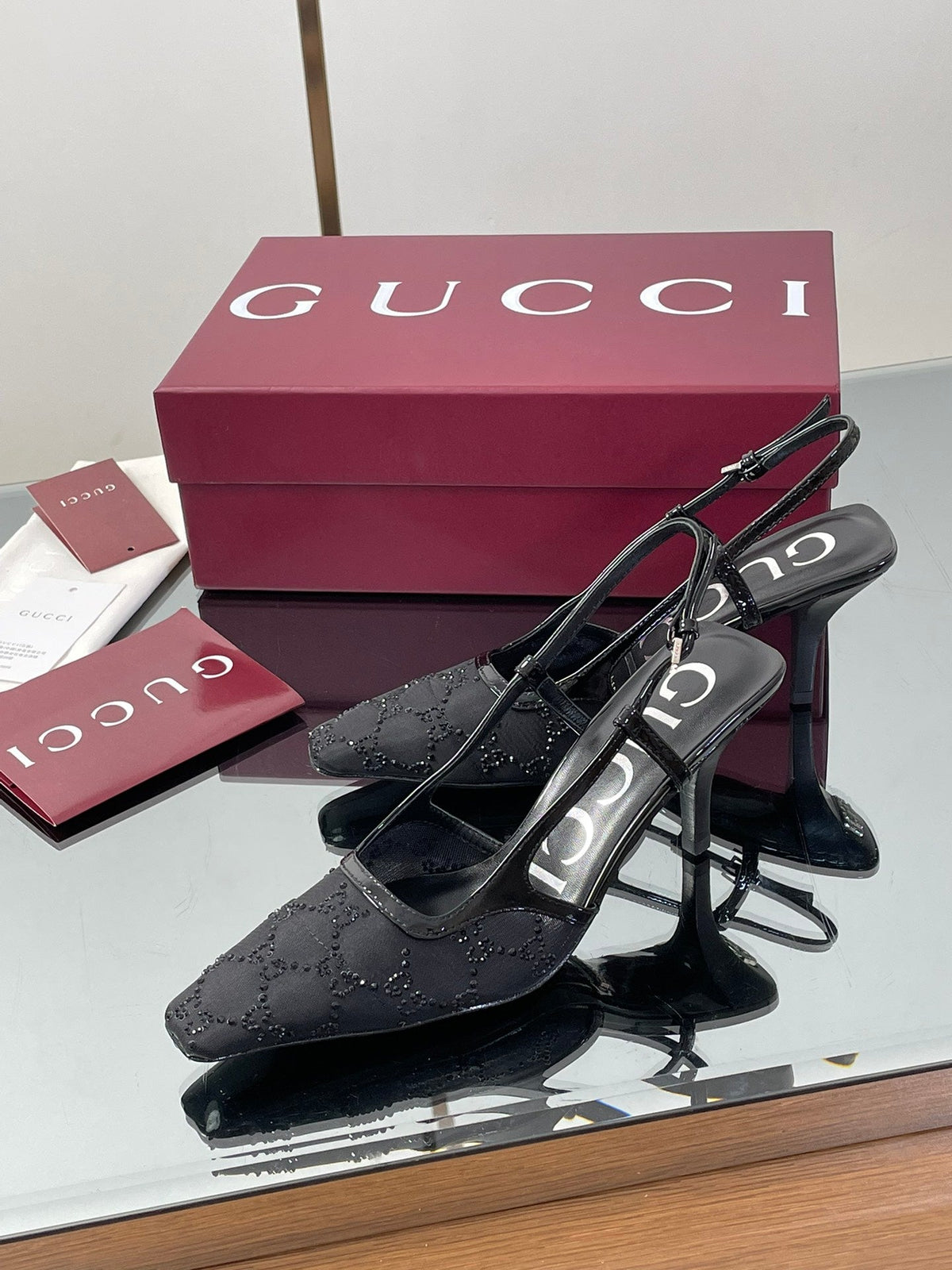 Gucci Cosmogonie GG Crystal Slingback Sandals – 2025 Early Autumn Collection