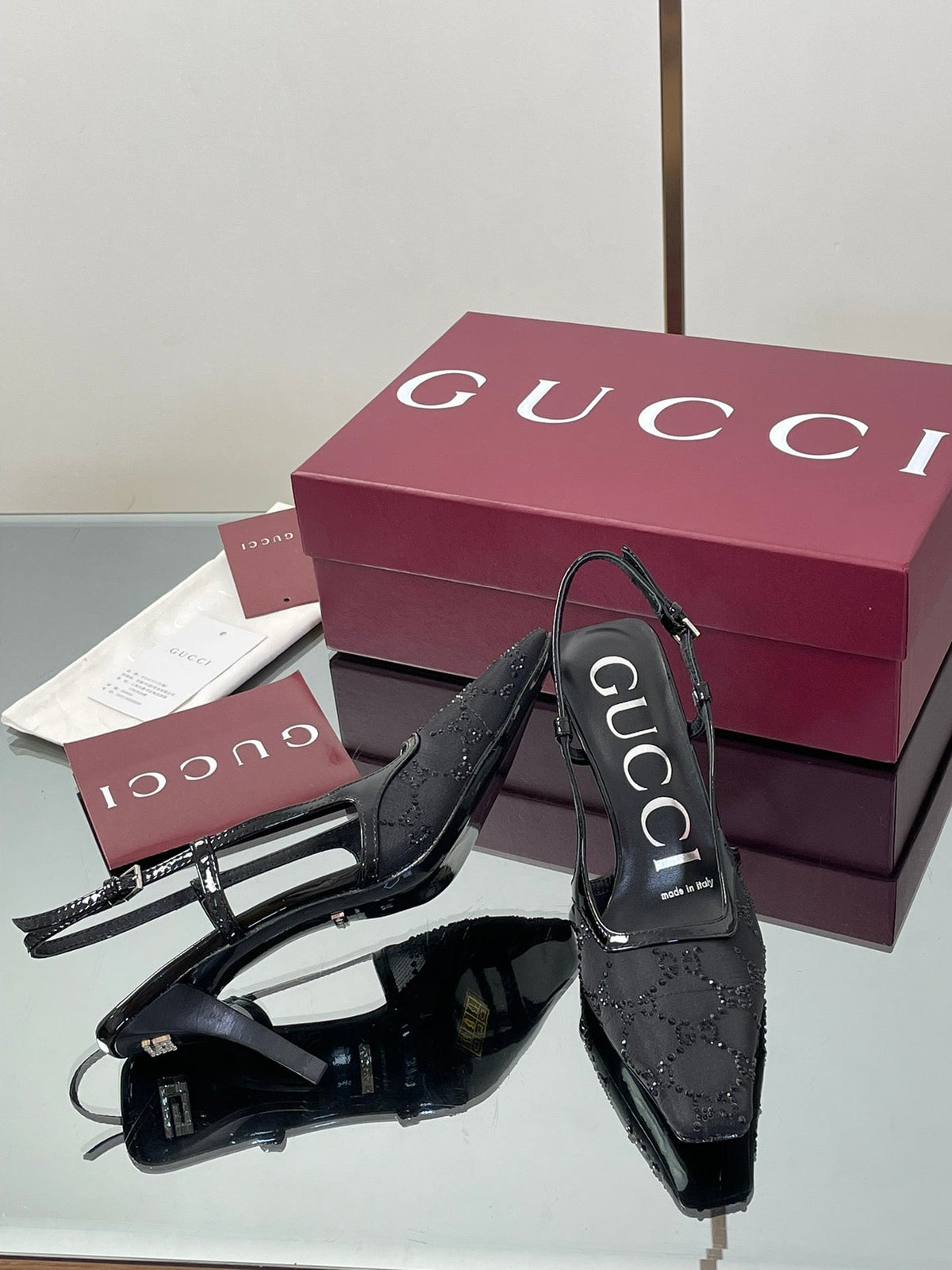 Gucci Cosmogonie GG Crystal Slingback Sandals – 2025 Early Autumn Collection