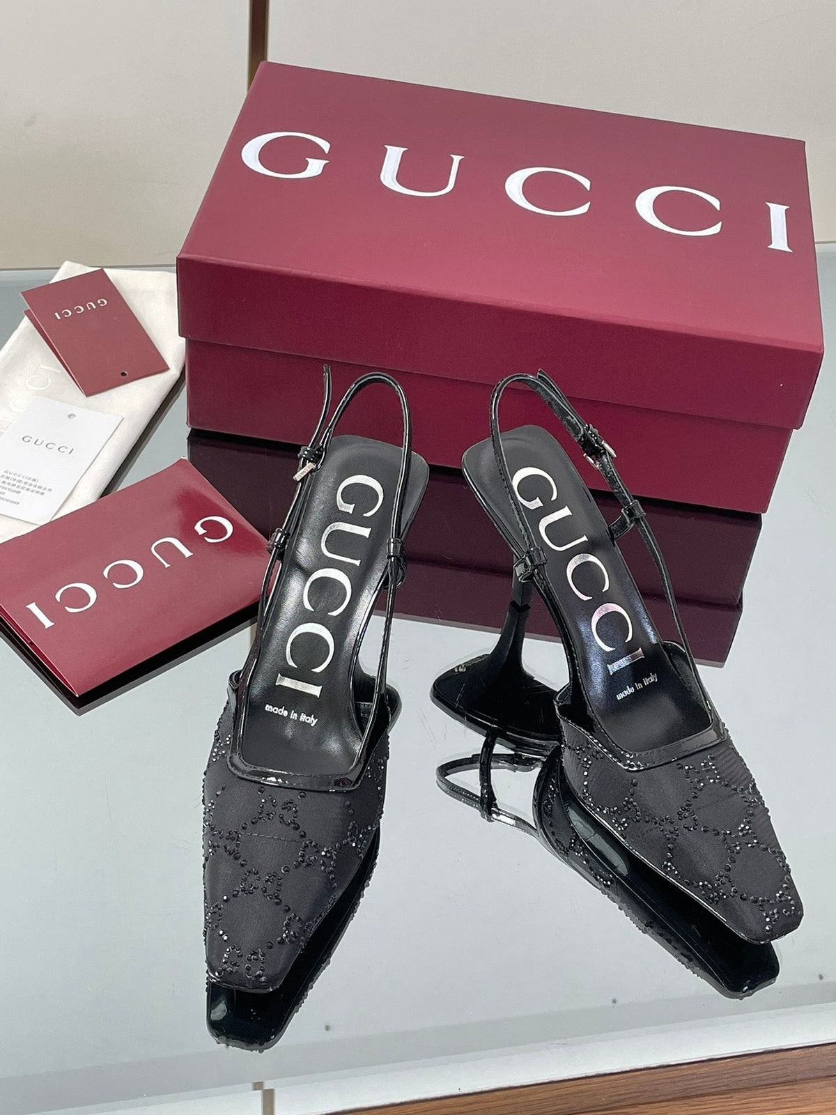 Gucci Cosmogonie GG Crystal Slingback Sandals – 2025 Early Autumn Collection