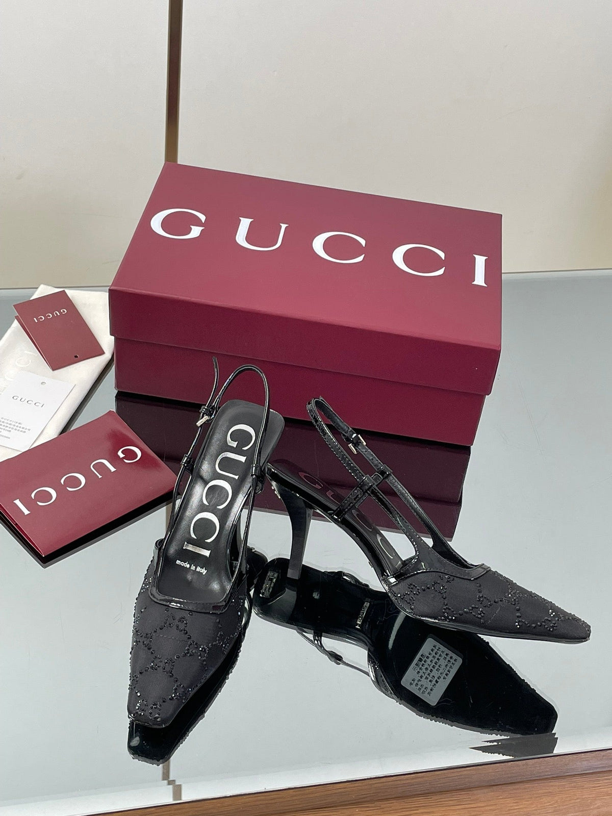 Gucci Cosmogonie GG Crystal Slingback Sandals – 2025 Early Autumn Collection