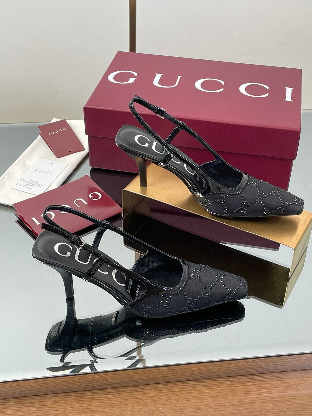 Gucci Cosmogonie GG Crystal Slingback Sandals – 2025 Early Autumn Collection