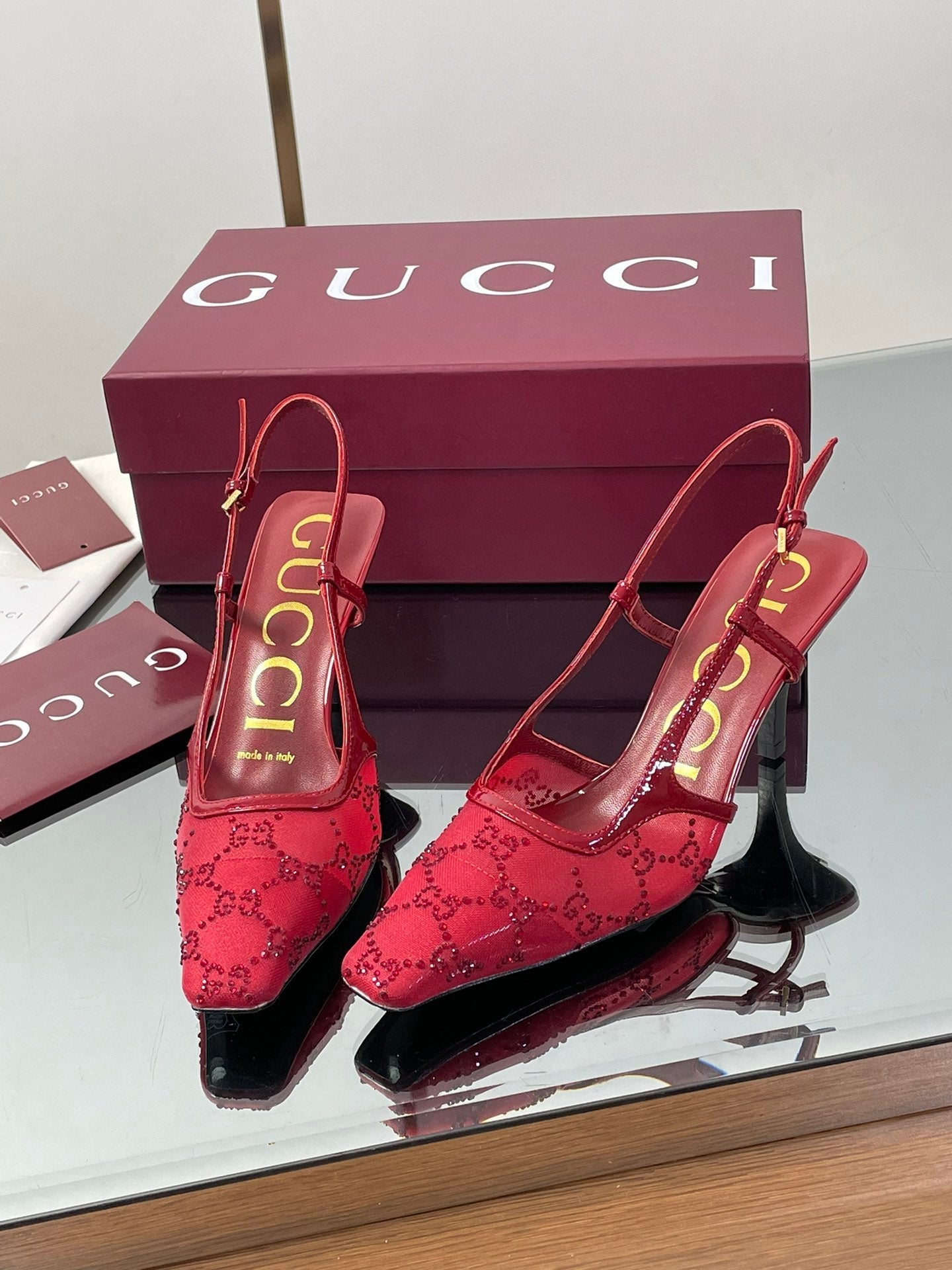 Gucci Cosmogonie GG Crystal Slingback Sandals – 2025 Early Autumn Collection