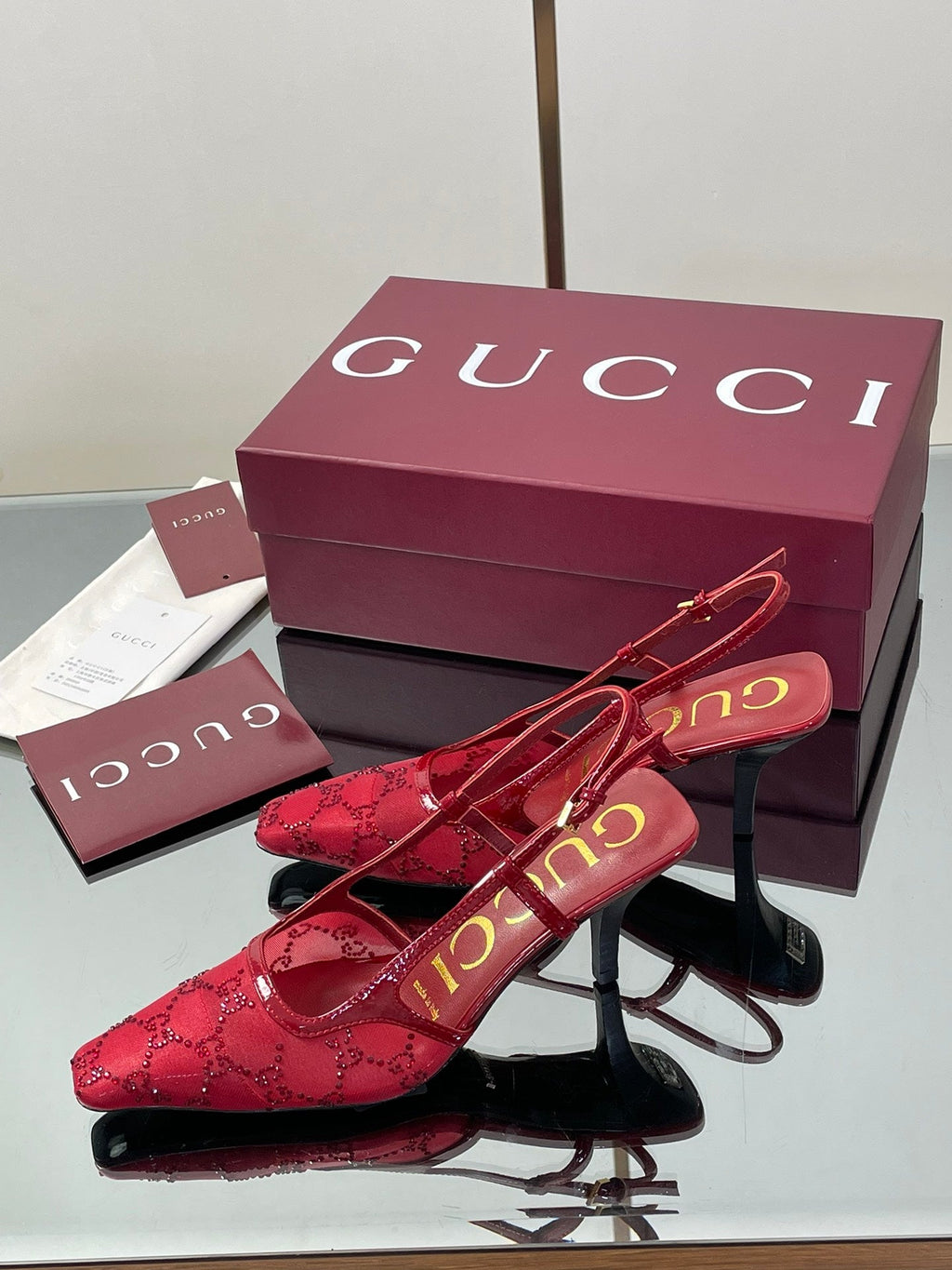Gucci Cosmogonie GG Crystal Slingback Sandals – 2025 Early Autumn Collection