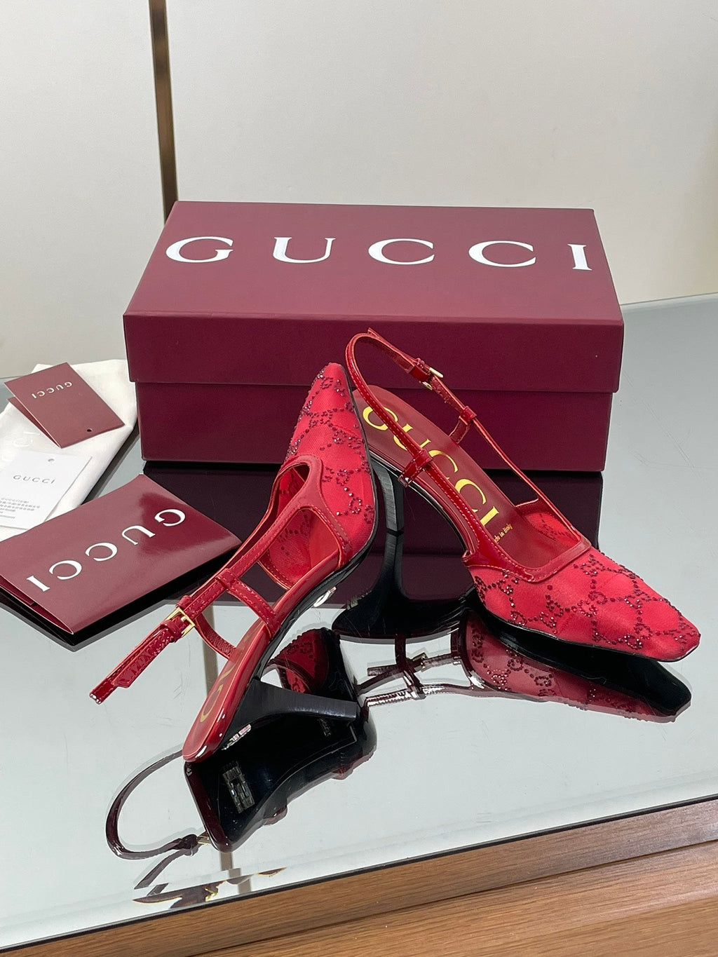 Gucci Cosmogonie GG Crystal Slingback Sandals – 2025 Early Autumn Collection