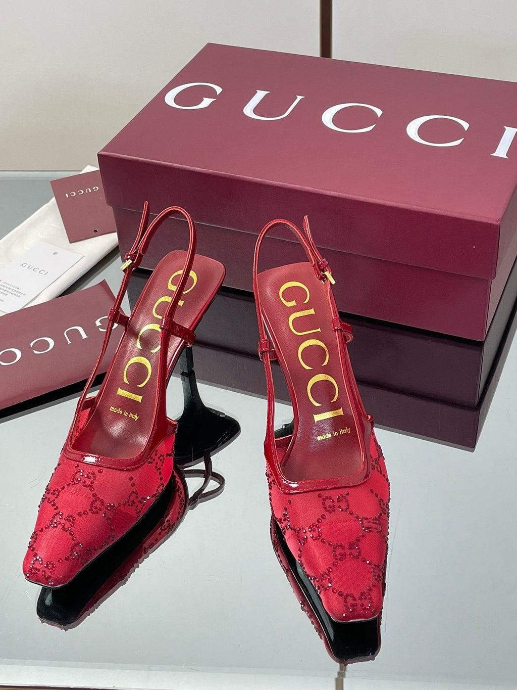 Gucci Cosmogonie GG Crystal Slingback Sandals – 2025 Early Autumn Collection