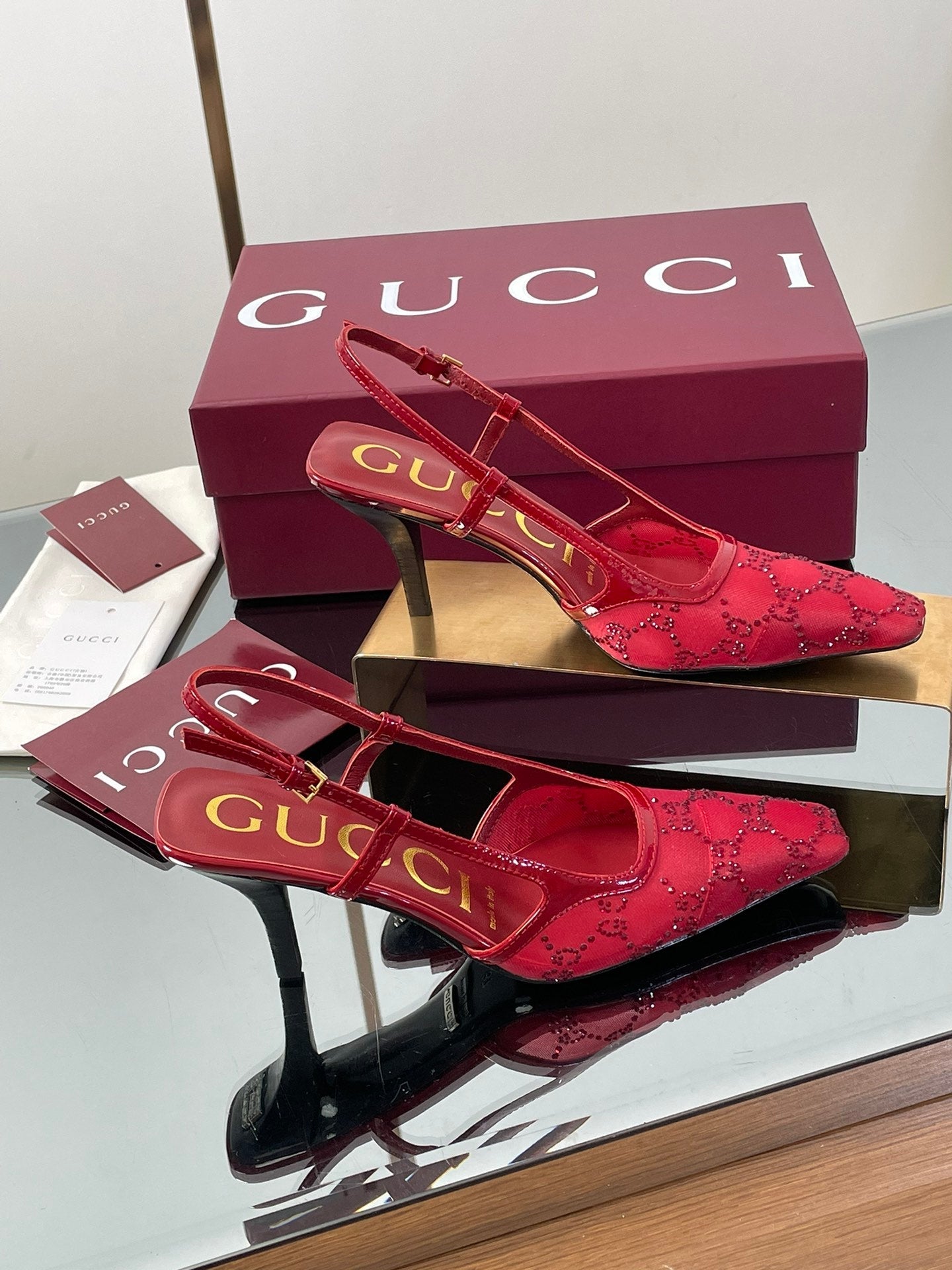 Gucci Cosmogonie GG Crystal Slingback Sandals – 2025 Early Autumn Collection