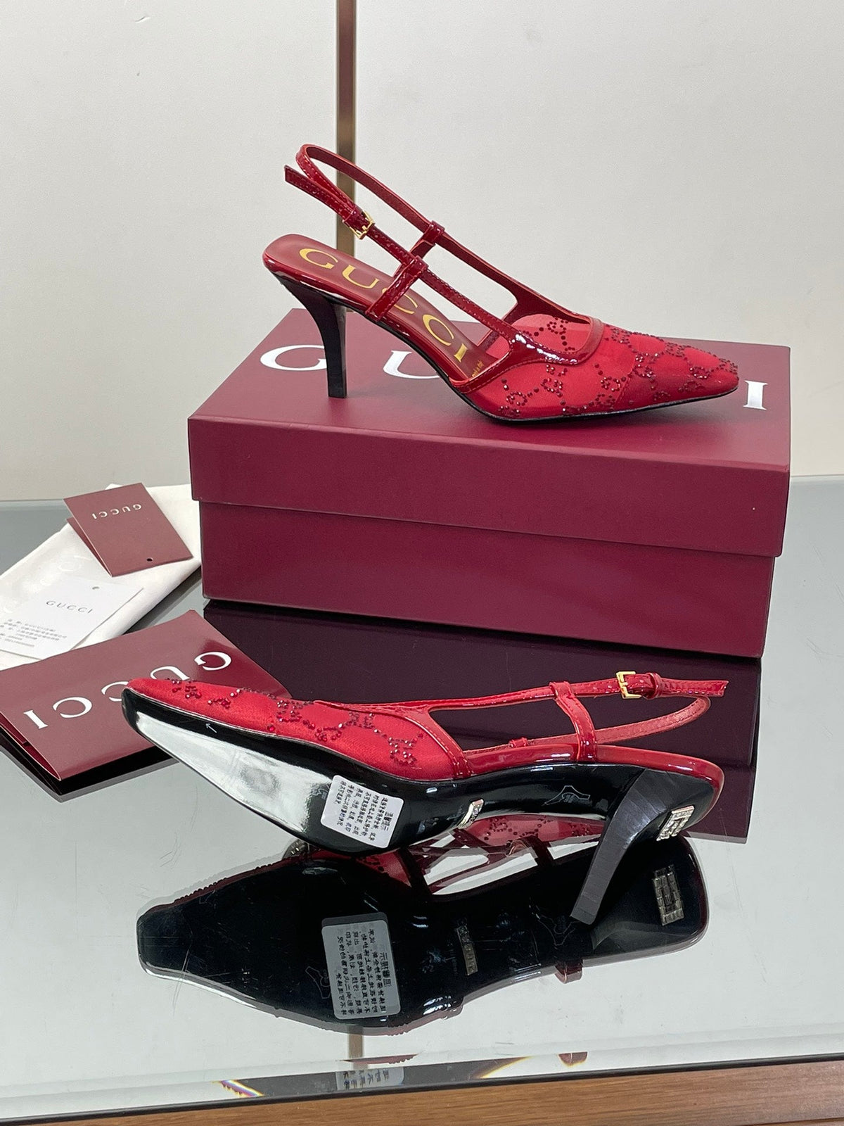 Gucci Cosmogonie GG Crystal Slingback Sandals – 2025 Early Autumn Collection