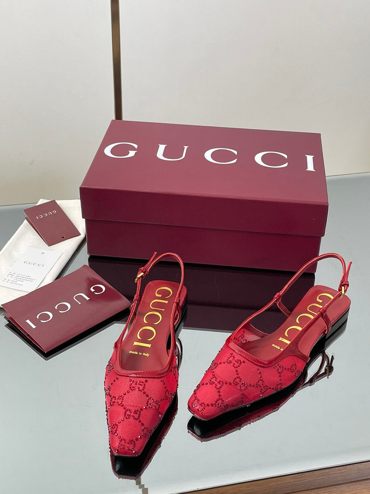 Gucci Cosmogonie GG Crystal Slingback Sandals – 2025 Early Autumn Collection