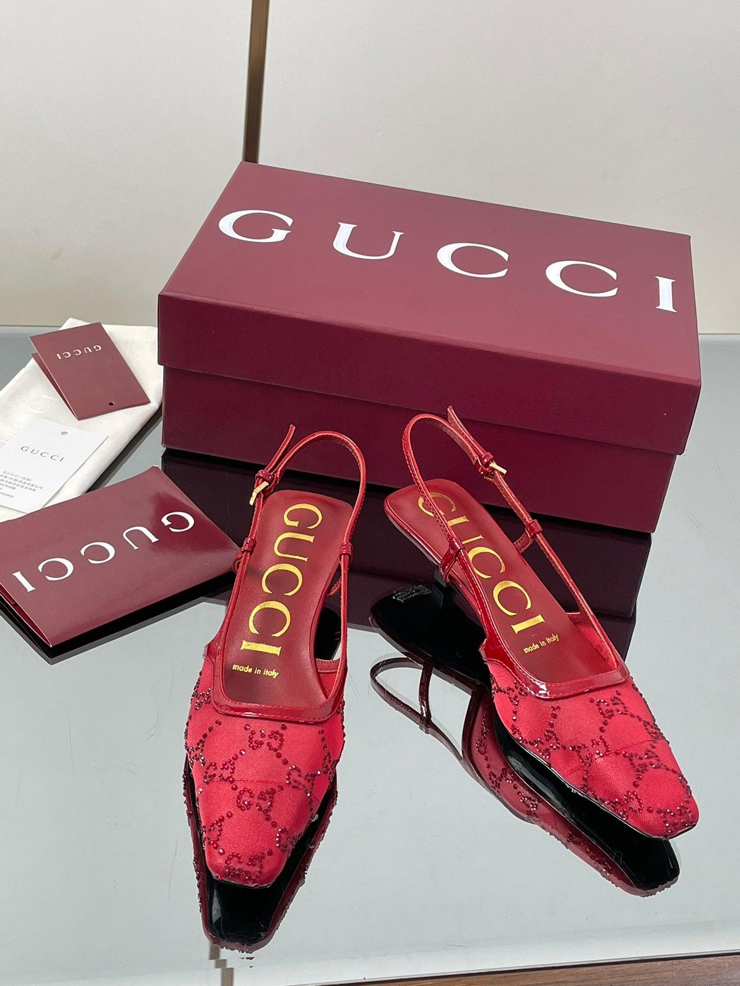 Gucci Cosmogonie GG Crystal Slingback Sandals – 2025 Early Autumn Collection