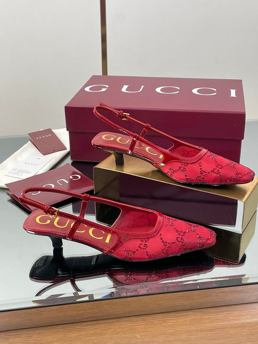 Gucci Cosmogonie GG Crystal Slingback Sandals – 2025 Early Autumn Collection