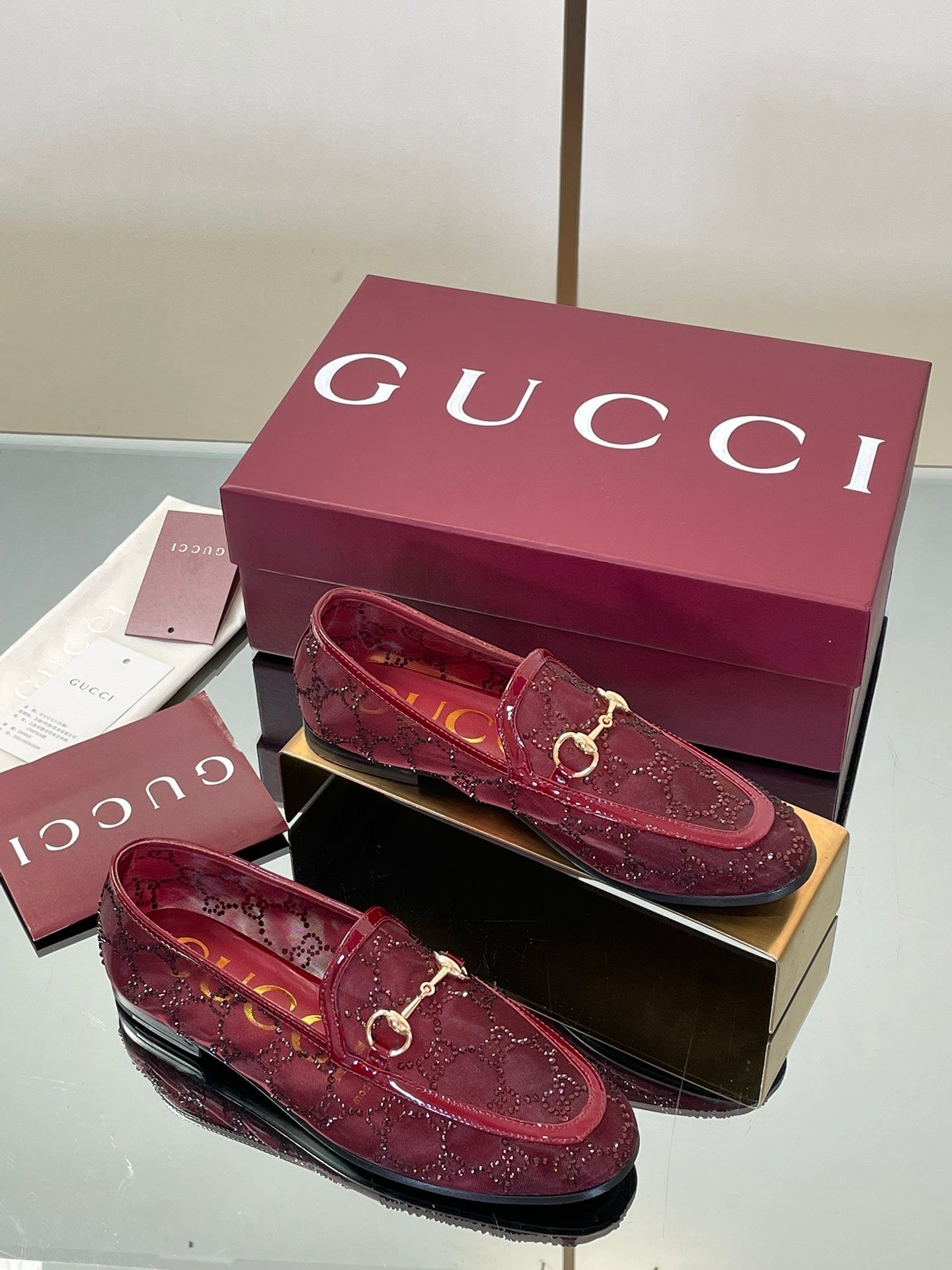 Gucci Patent Leather GG Crystal Loafers – FW25