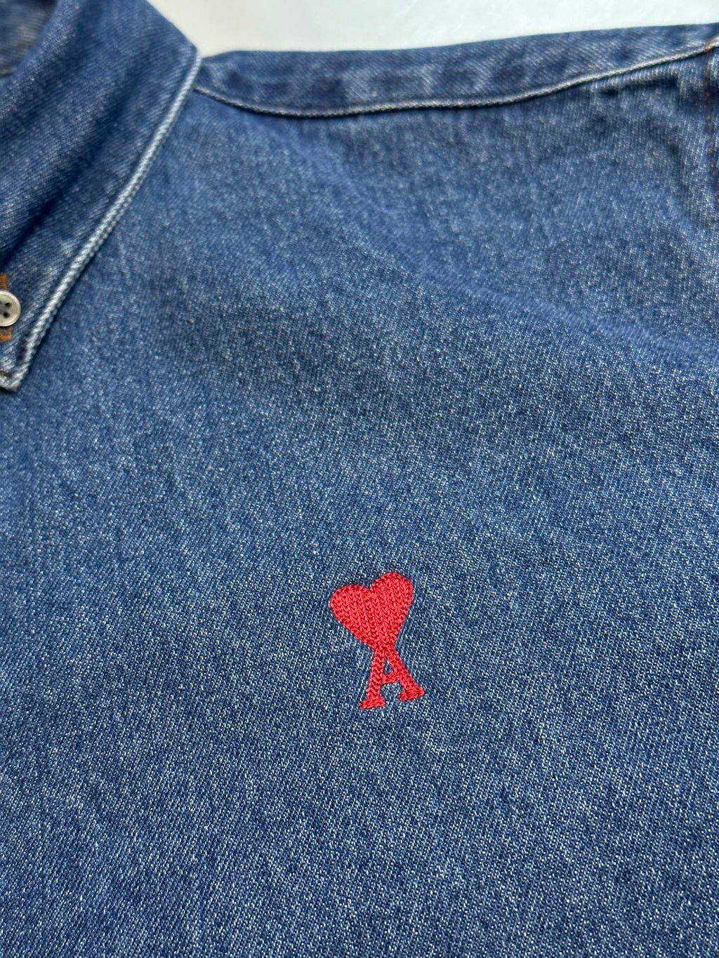 Ami Paris Denim Shirt Jacket with Ami De Coeur Patch