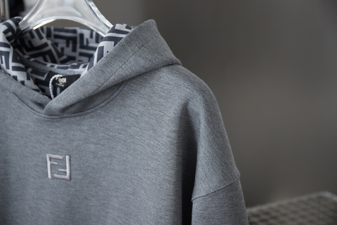 Fendi FF Logo Embroidered Hooded Sweatshirt – 25FW