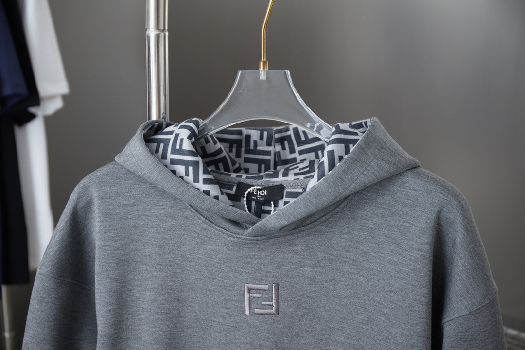 Fendi FF Logo Embroidered Hooded Sweatshirt – 25FW