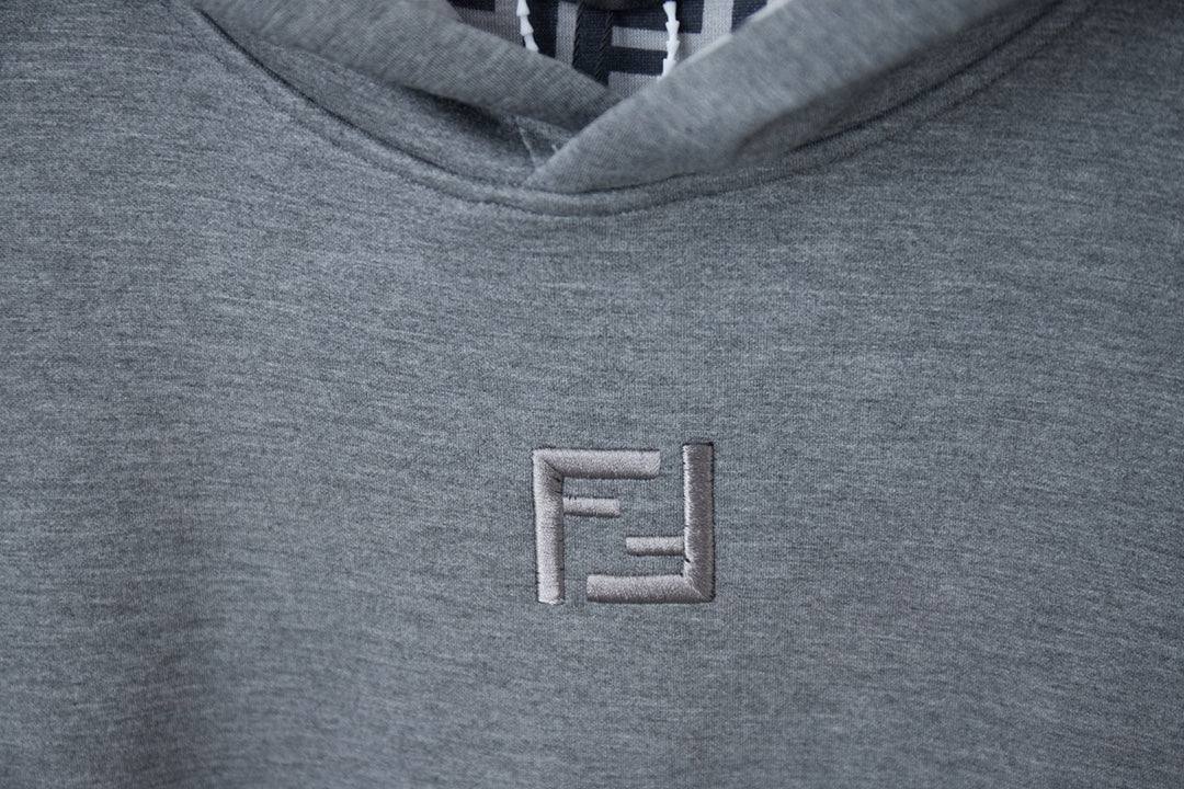 Fendi FF Logo Embroidered Hooded Sweatshirt – 25FW