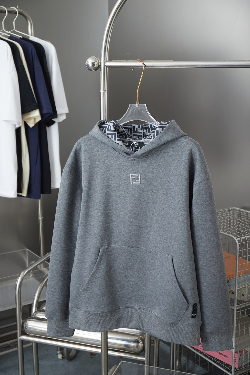 Fendi FF Logo Embroidered Hooded Sweatshirt – 25FW