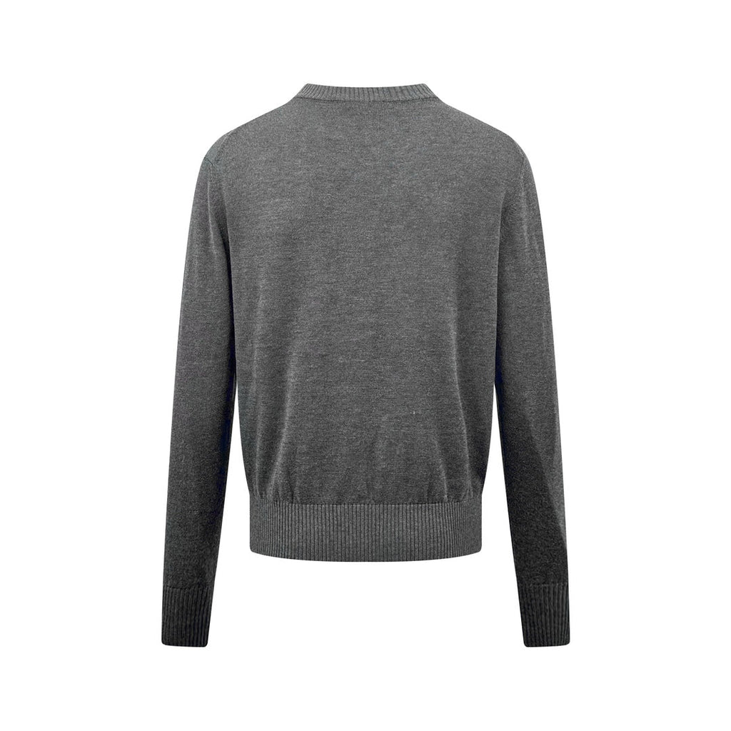 Ami Paris Heart Embroidery Merino Wool Sweater