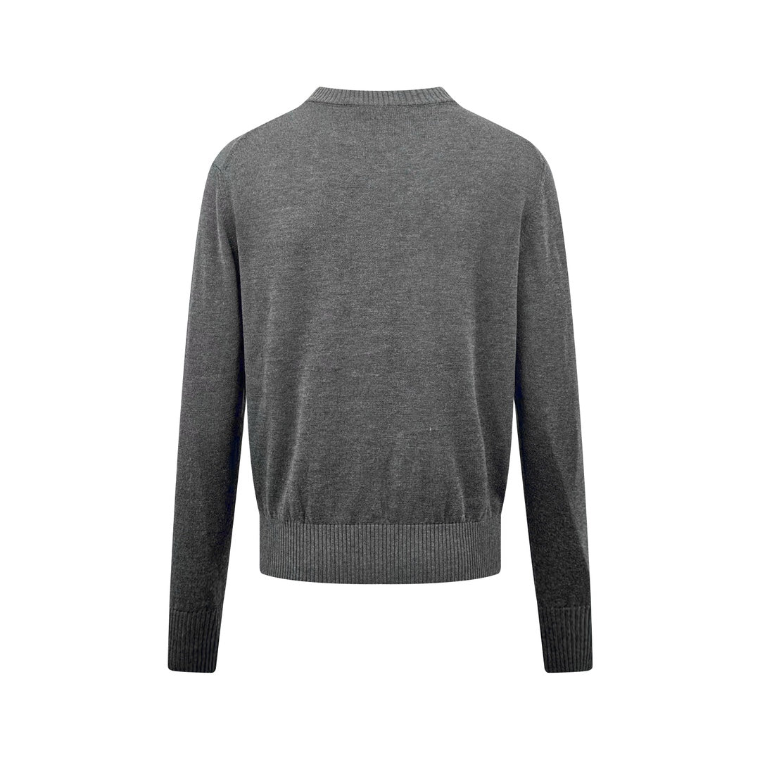 Ami Paris Heart Embroidery Merino Wool Sweater
