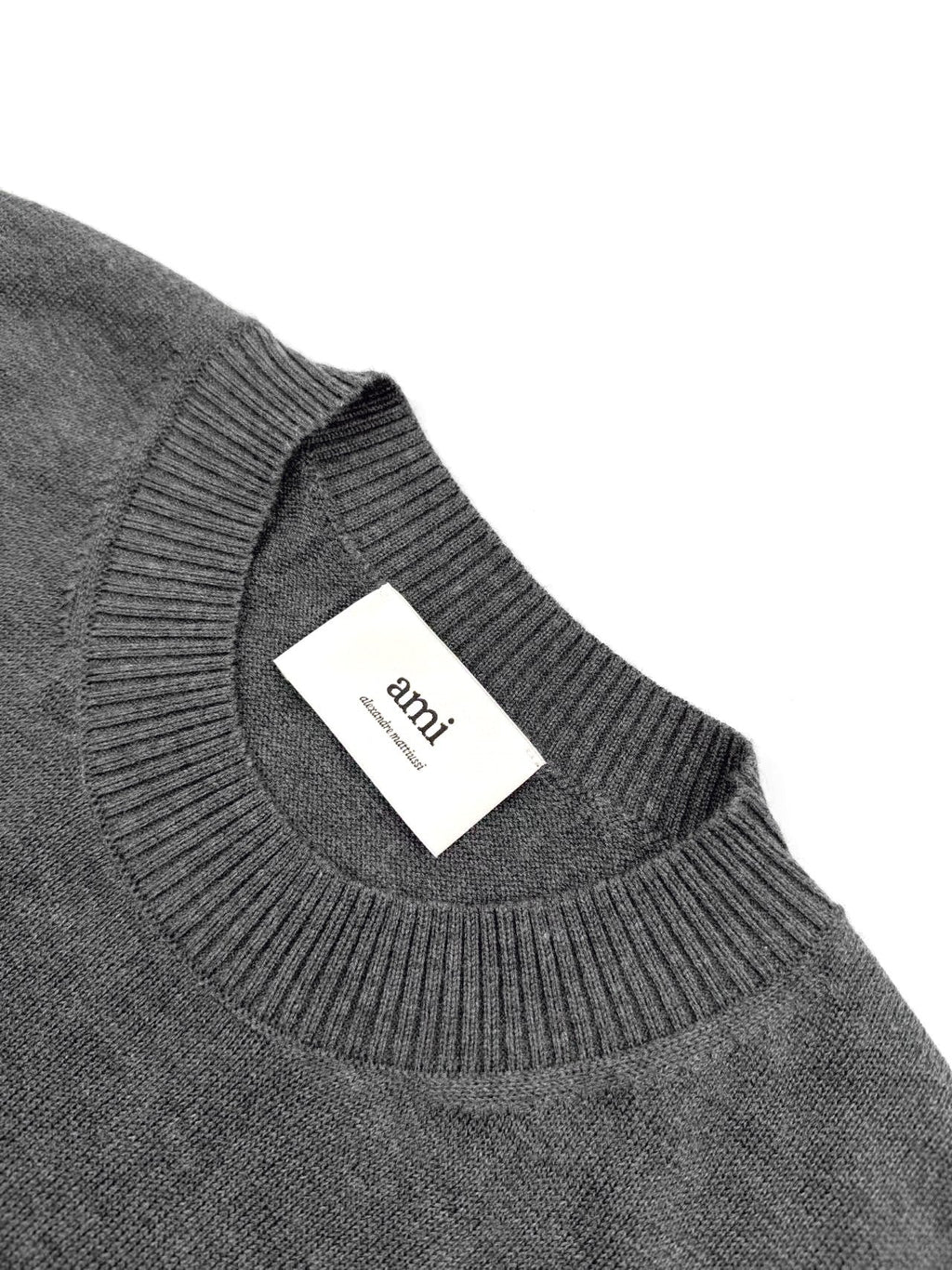 Ami Paris Heart Embroidery Merino Wool Sweater