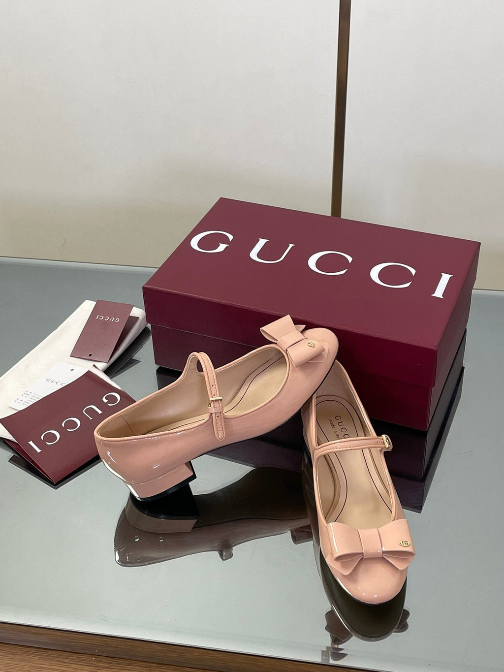 Gucci Bow Detail Mary Jane Ballerina Flats – 2025 Early Autumn Collection