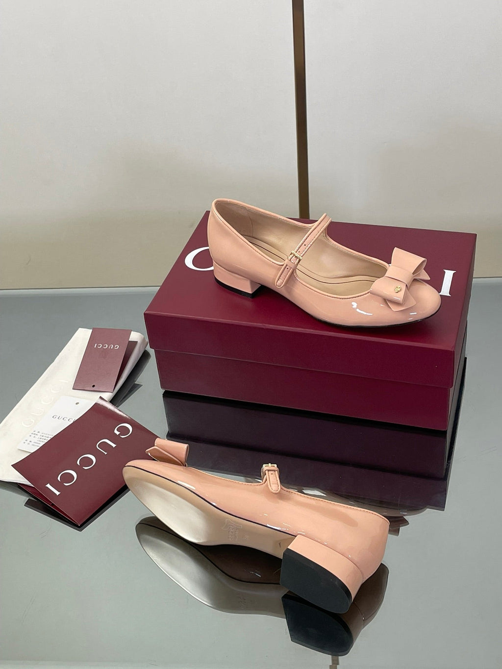 Gucci Bow Detail Mary Jane Ballerina Flats – 2025 Early Autumn Collection