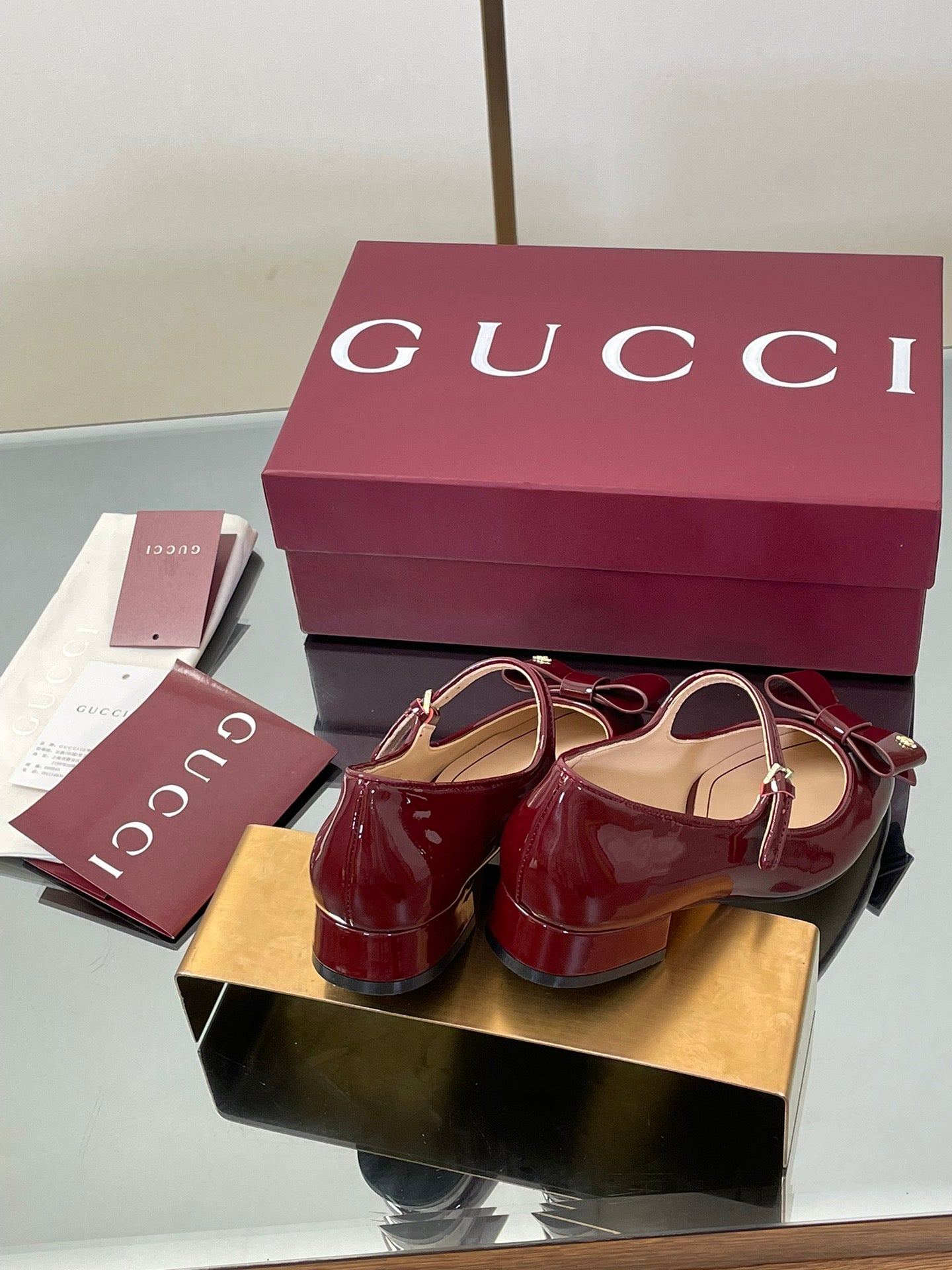 Gucci Bow Detail Mary Jane Ballerina Flats – 2025 Early Autumn Collection