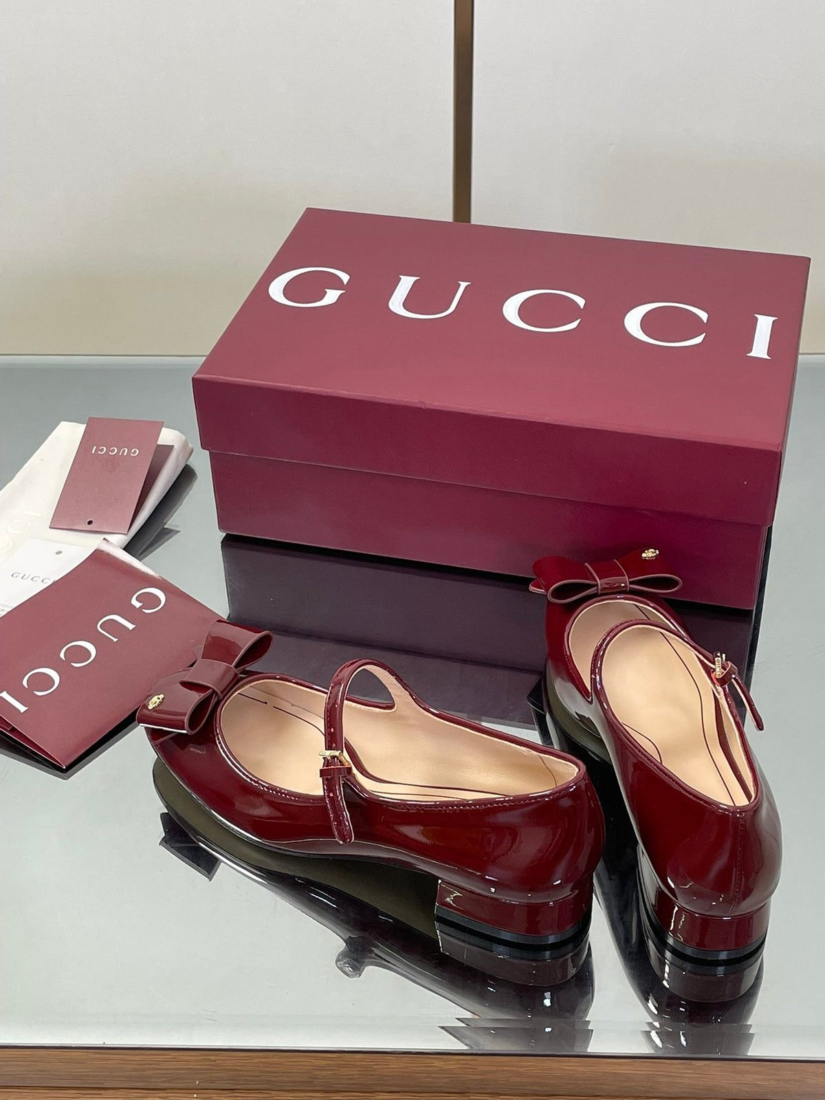Gucci Bow Detail Mary Jane Ballerina Flats – 2025 Early Autumn Collection
