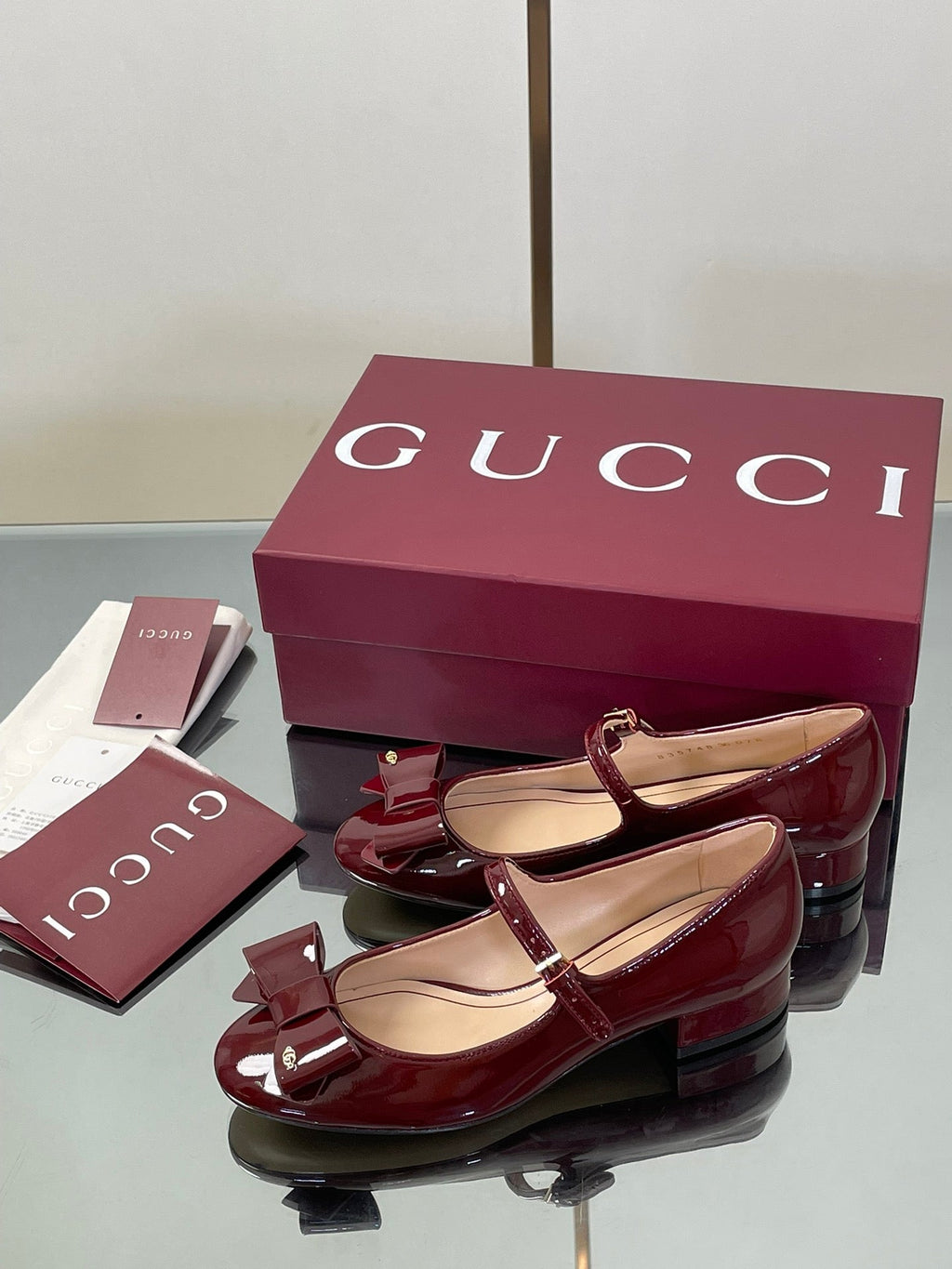 Gucci Bow Detail Mary Jane Ballerina Flats – 2025 Early Autumn Collection