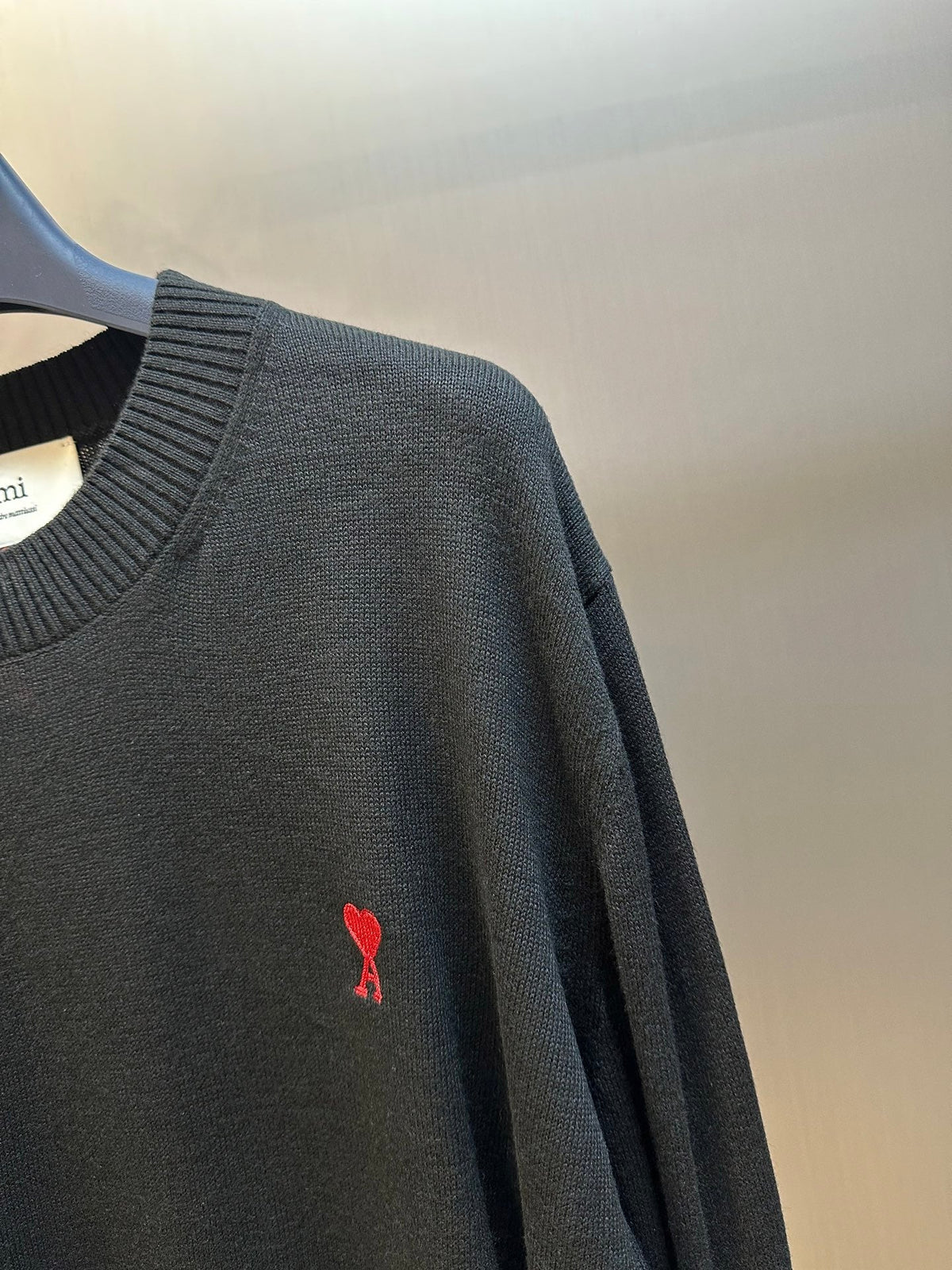 AMI Paris Heart Embroidery Merino Sweater