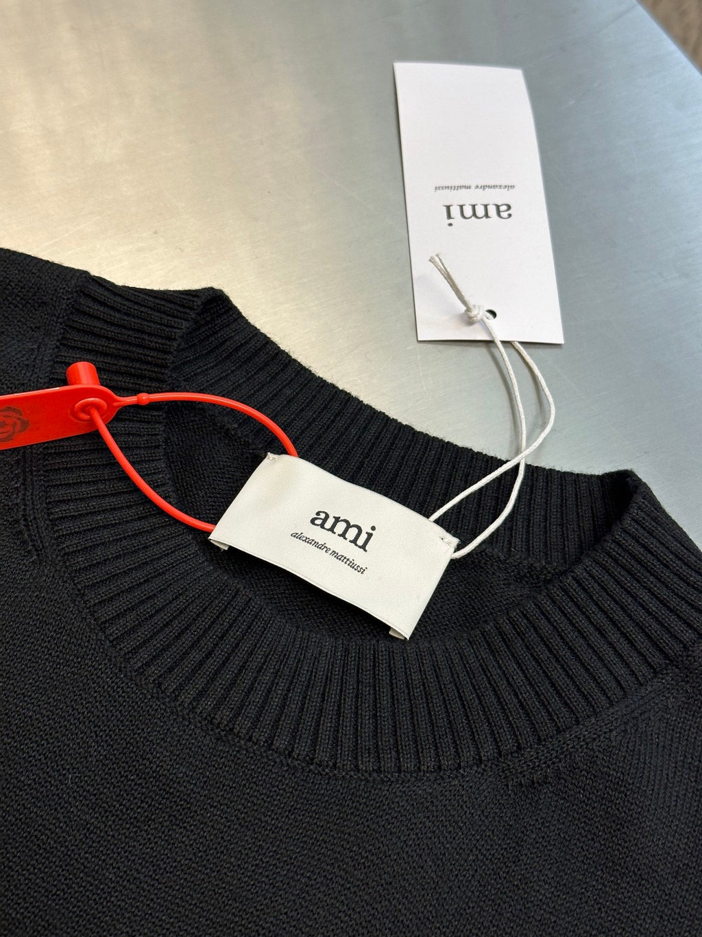 AMI Paris Heart Embroidery Merino Sweater