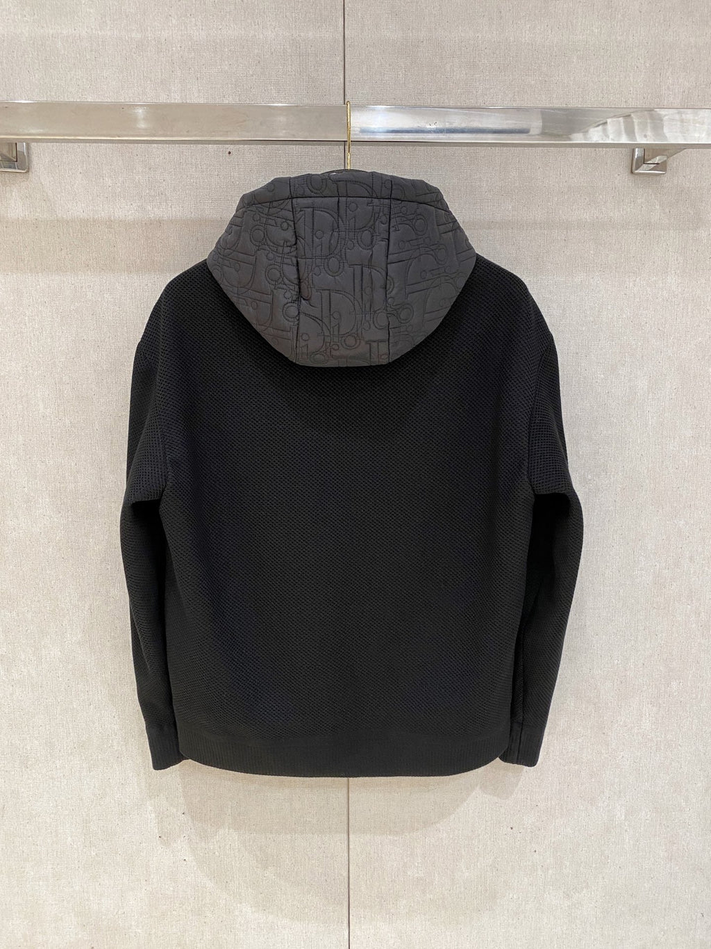 Dior Knit Patchwork Hooded Puffer Jacket – 2025SS