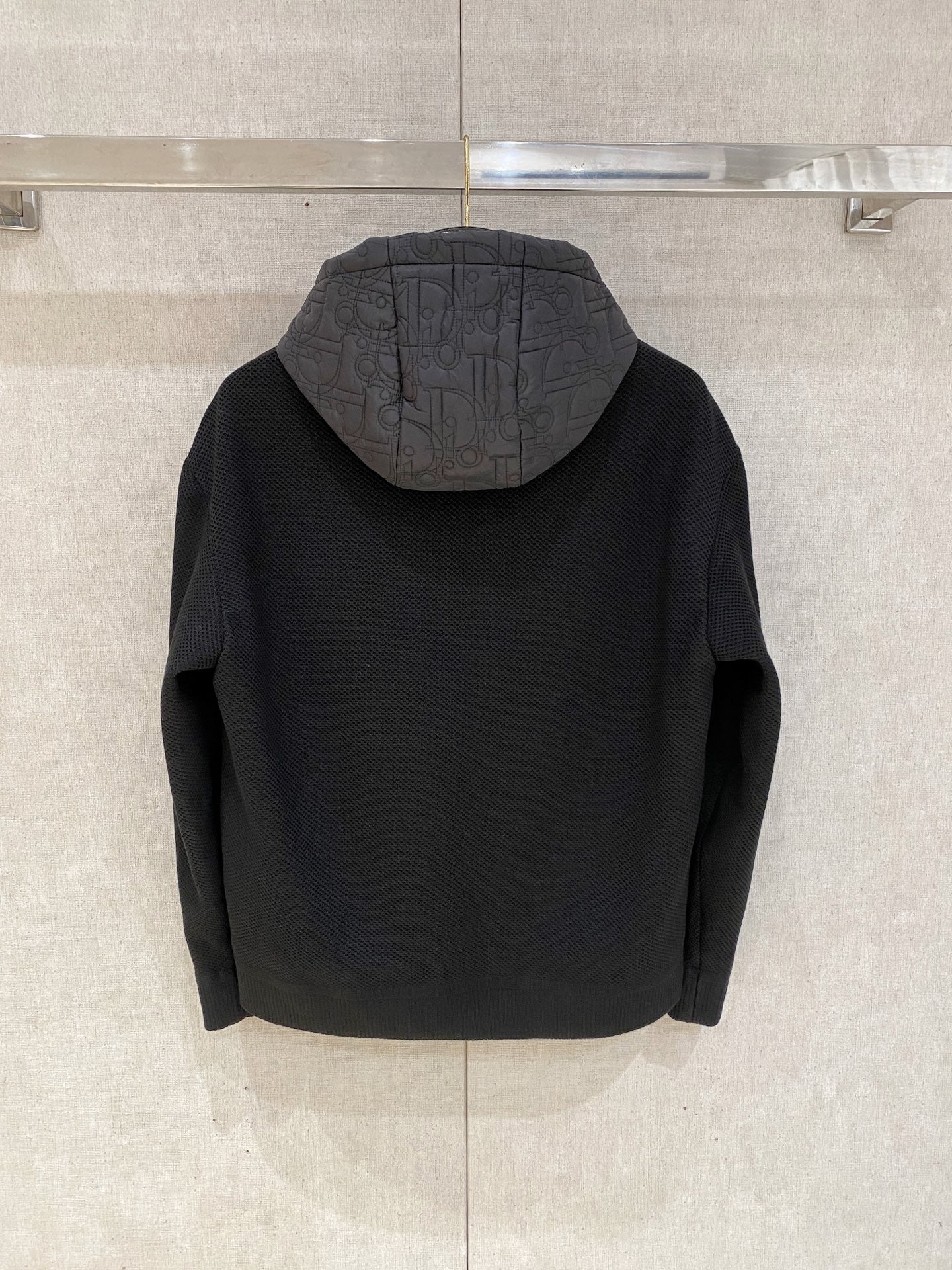Dior Knit Patchwork Hooded Puffer Jacket – 2025SS