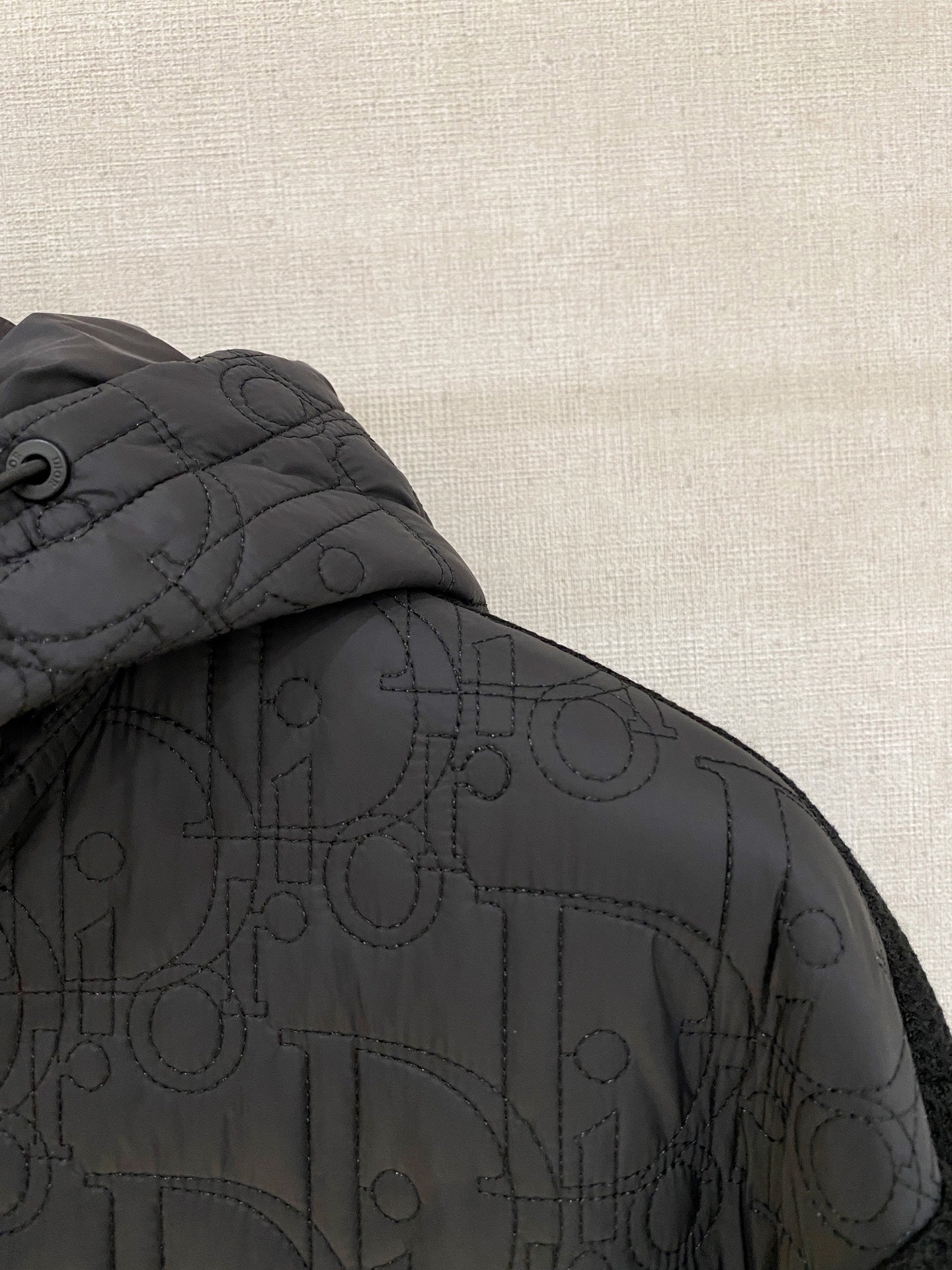 Dior Knit Patchwork Hooded Puffer Jacket – 2025SS