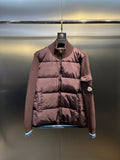 Moncler Knitted Patchwork Stand-Collar Jacket