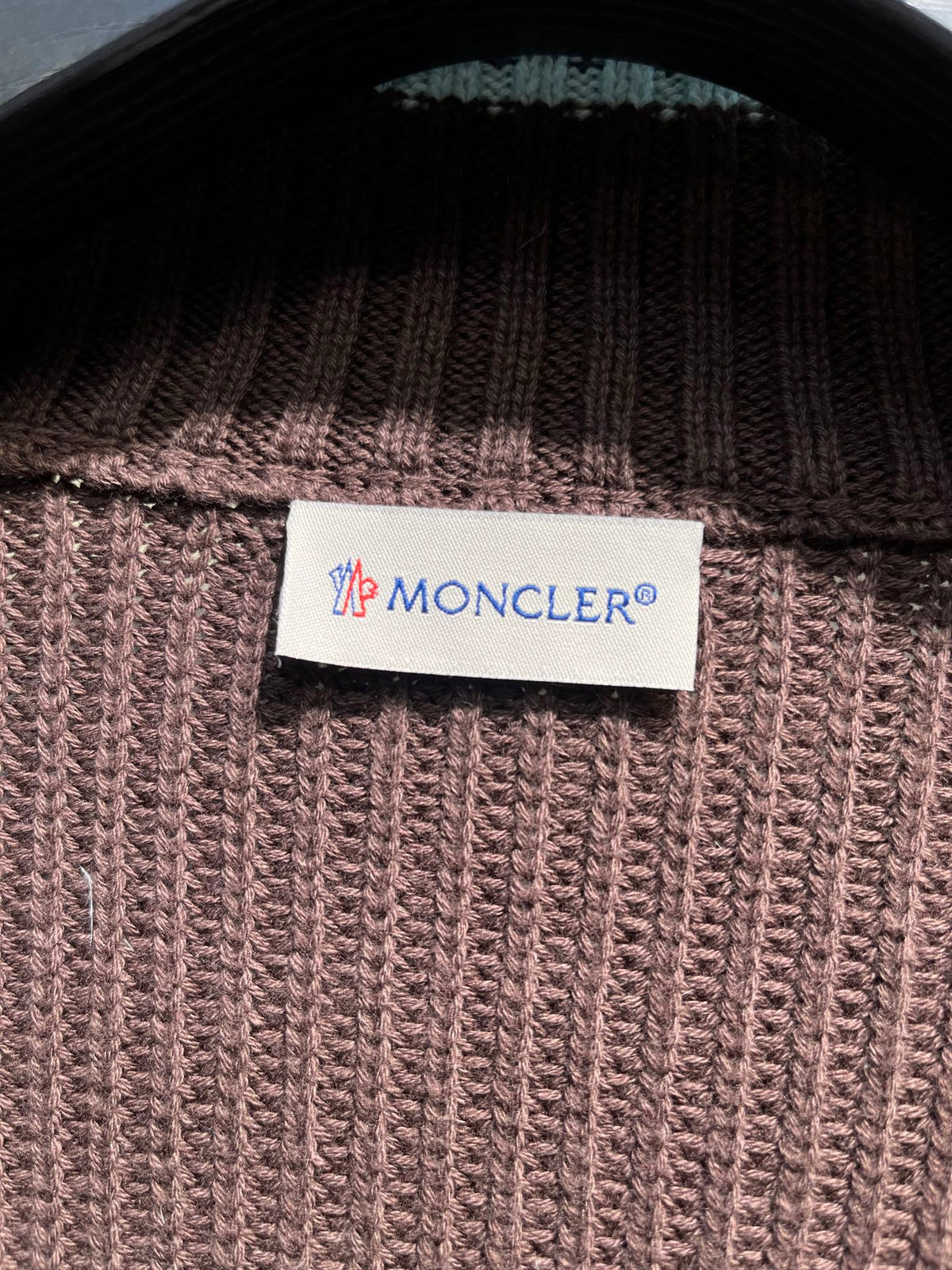 Moncler Knitted Patchwork Stand-Collar Jacket