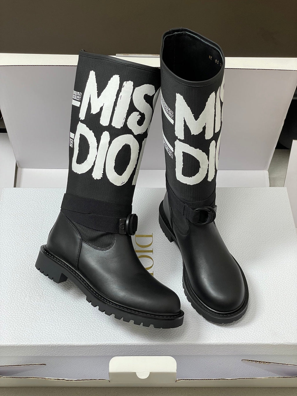 Dior D-Major Graffiti Mid-Tube Combat Boots – Autumn/Winter Collection
