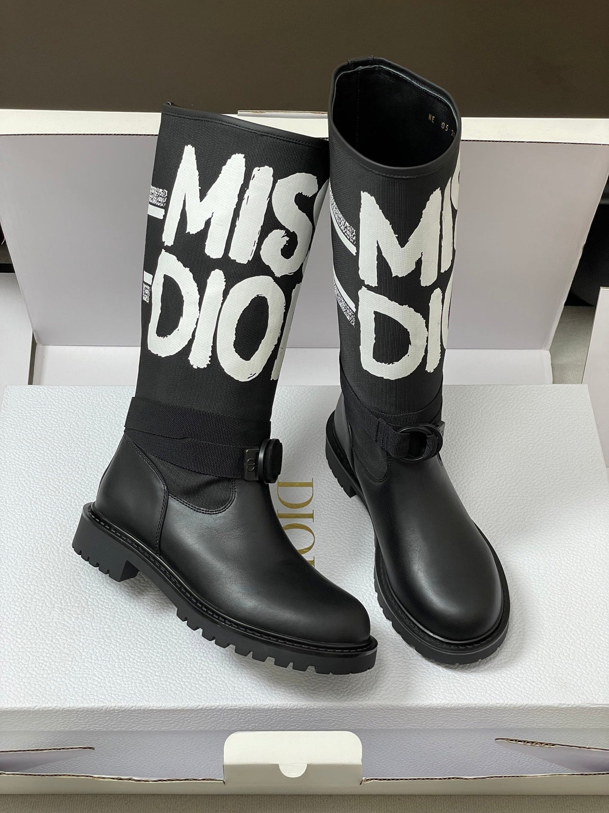 Dior D-Major Graffiti Mid-Tube Combat Boots – Autumn/Winter Collection