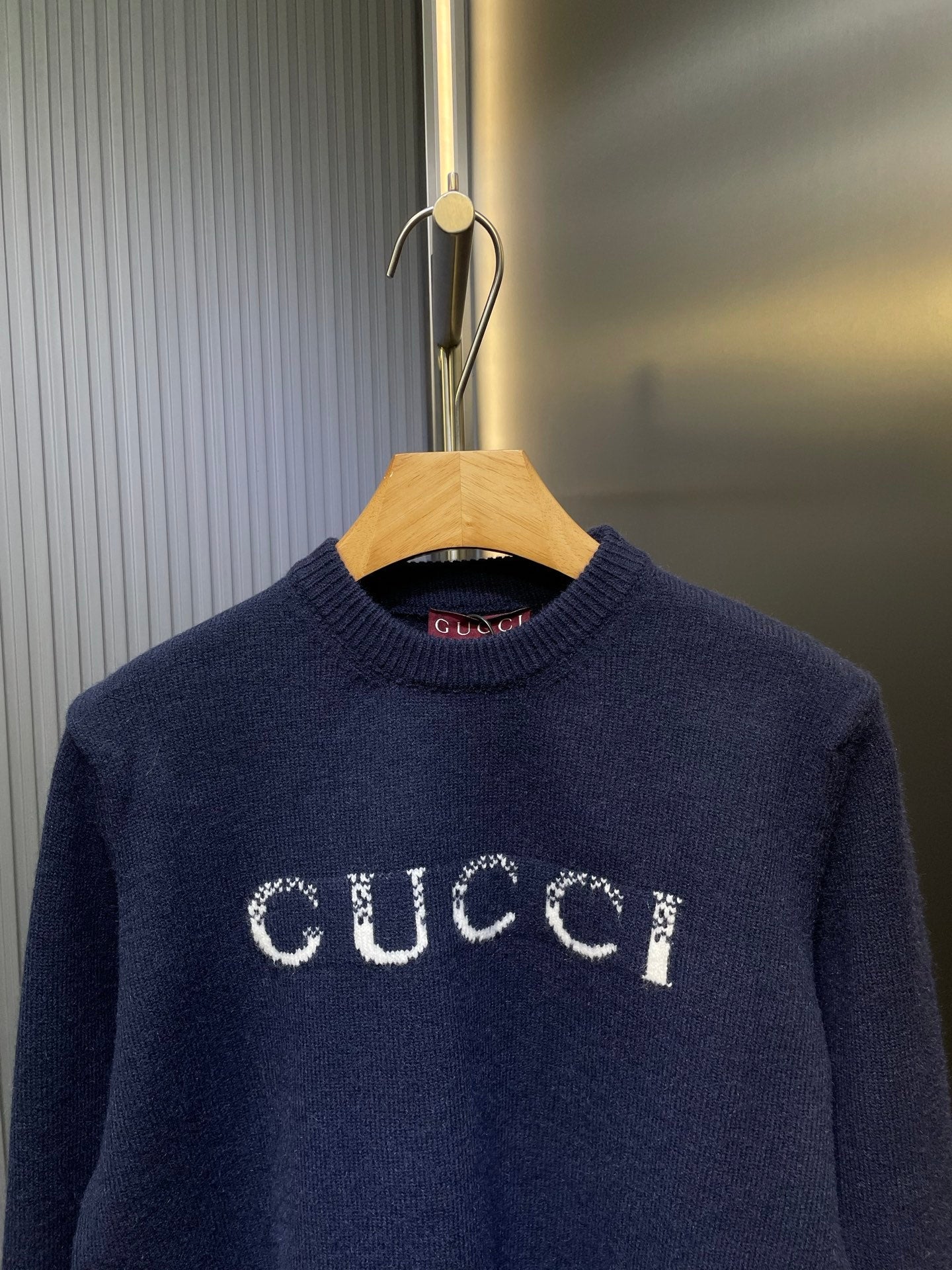 Gucci Dissipated Logo Wool Pullover